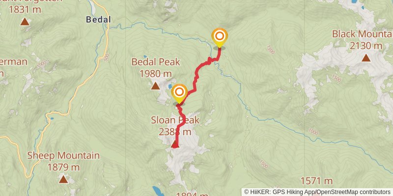 Sloan Peak Trail stage 2 Map