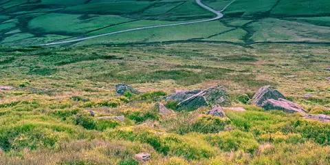 An image depicting the trail Shutlingsloe - Cat and Fiddle and Macclesfield Forest and its surrounding area.