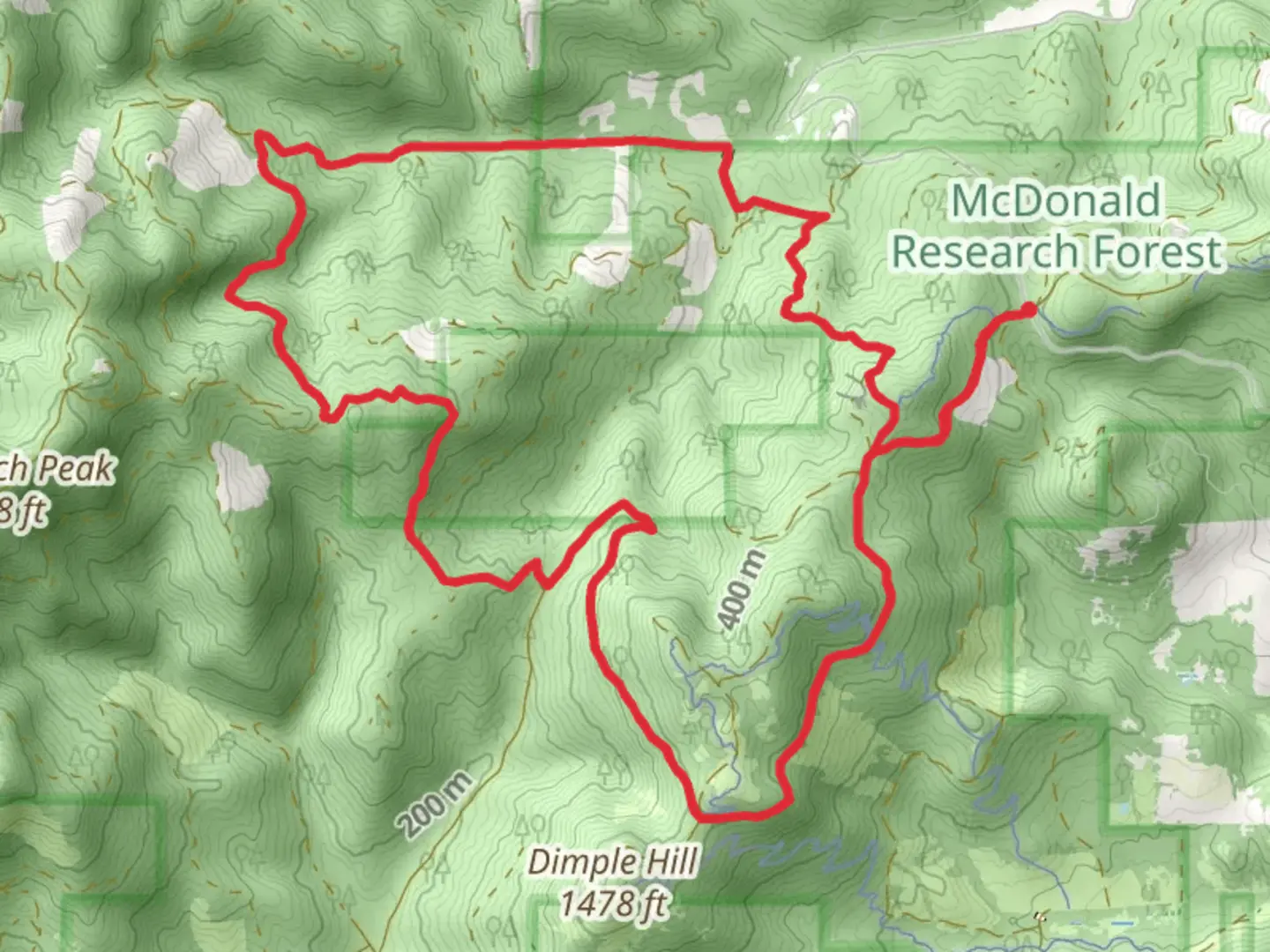An image depicting the trail Harry R Patterson Road Loop via Lewisburg Saddle and its surrounding area.