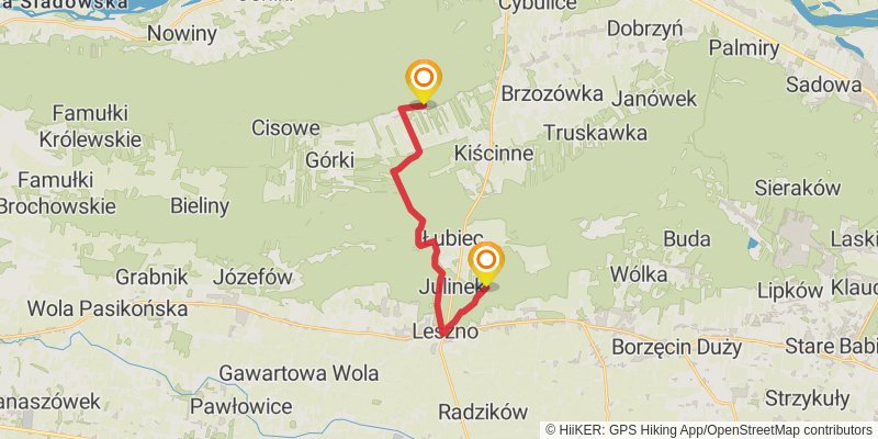 Warsaw Touristic Loop stage 8 Map