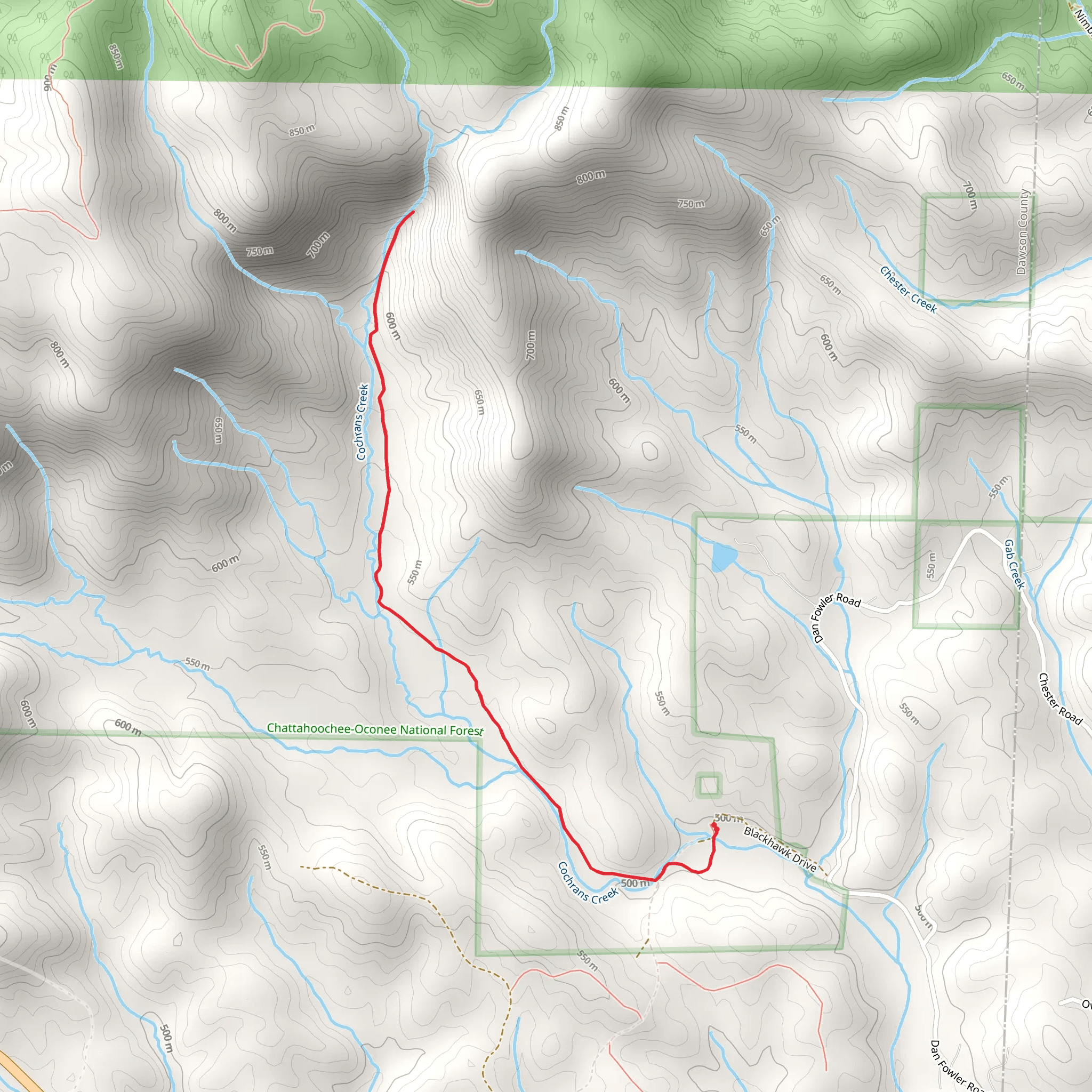 Cochran Creek Falls mobile static map