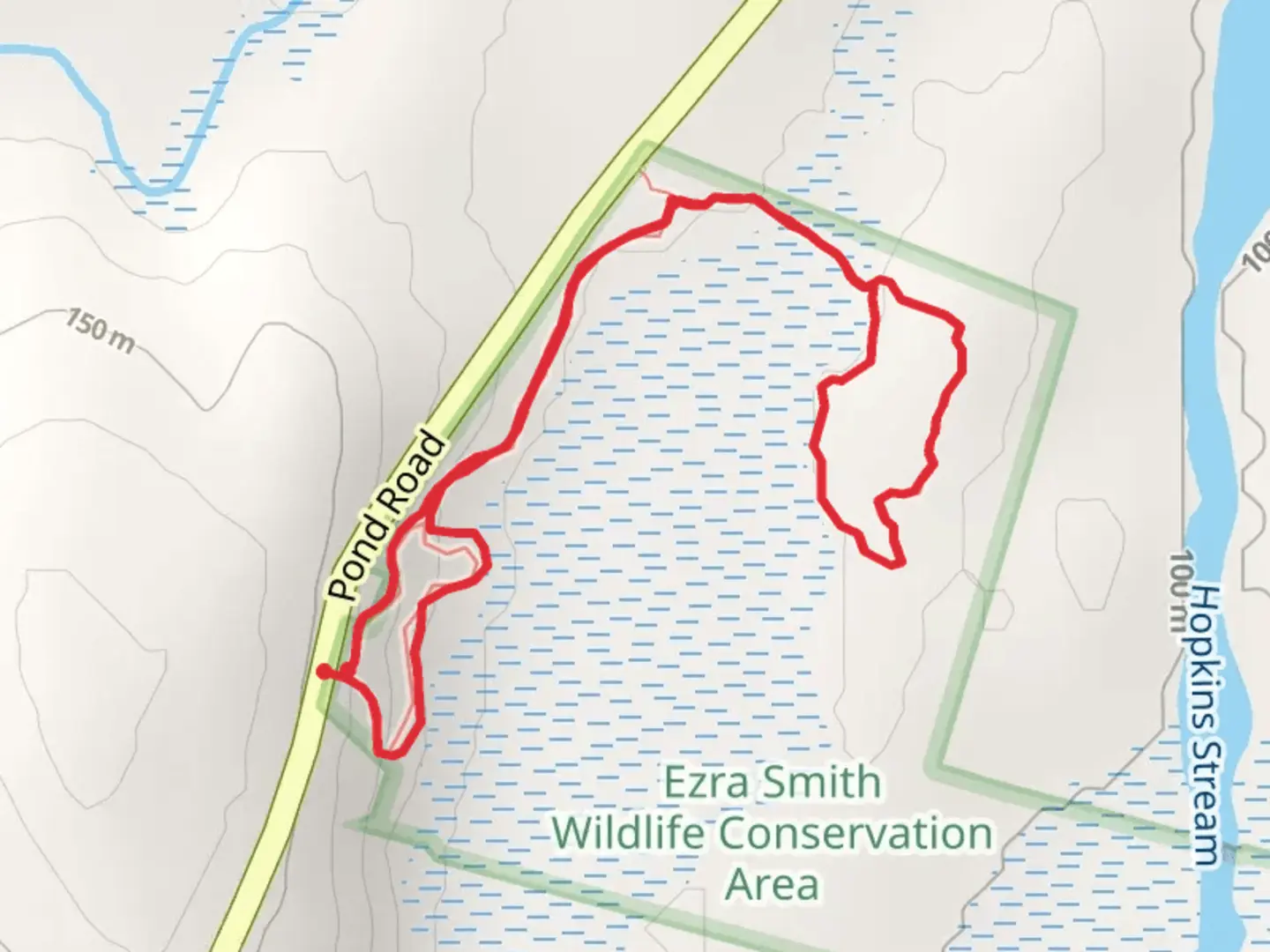 An image depicting the trail Landing Strip - Pond Road and its surrounding area.