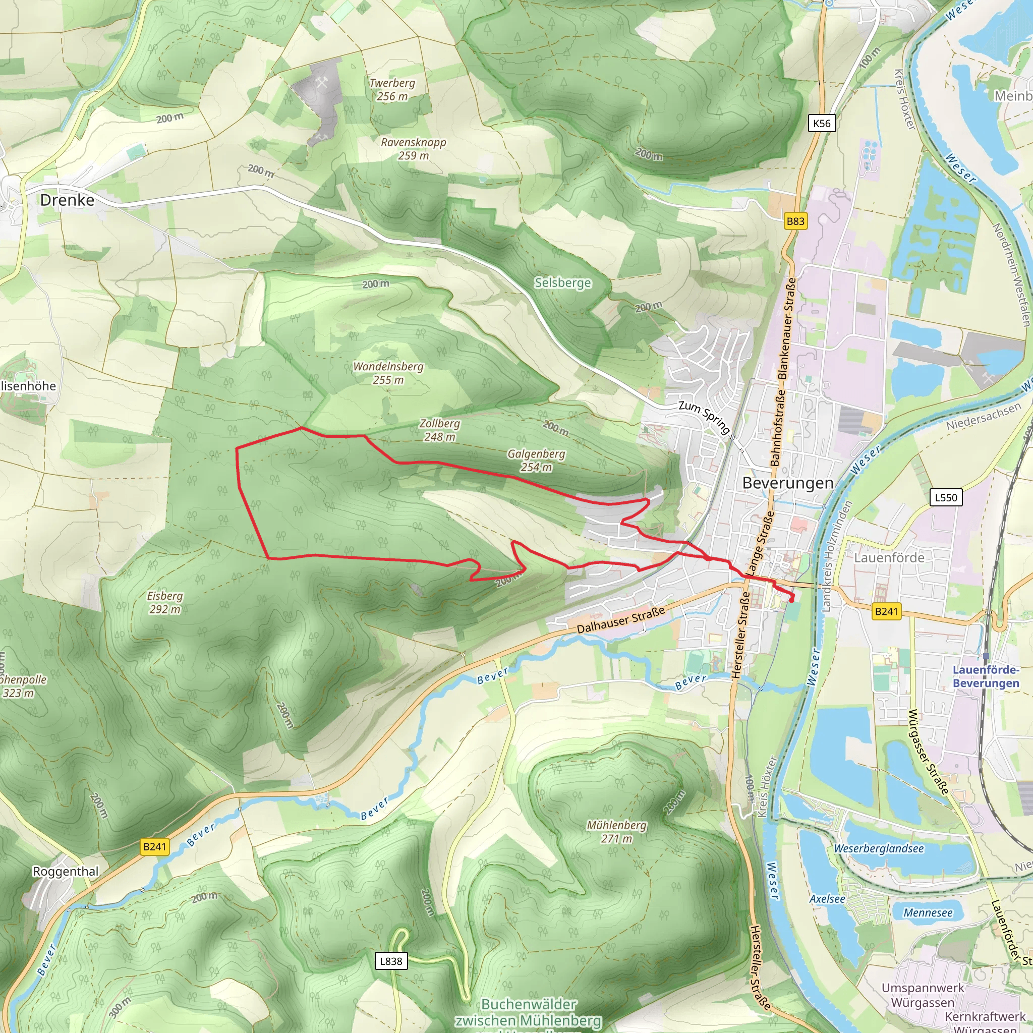 Galgenberg Eisberg Weg Loop mobile static map