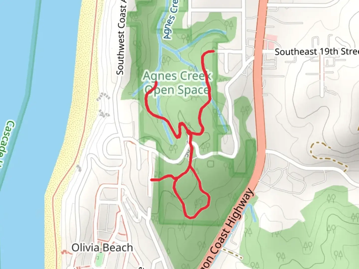 An image depicting the trail Agnes Creek North Trail and its surrounding area.