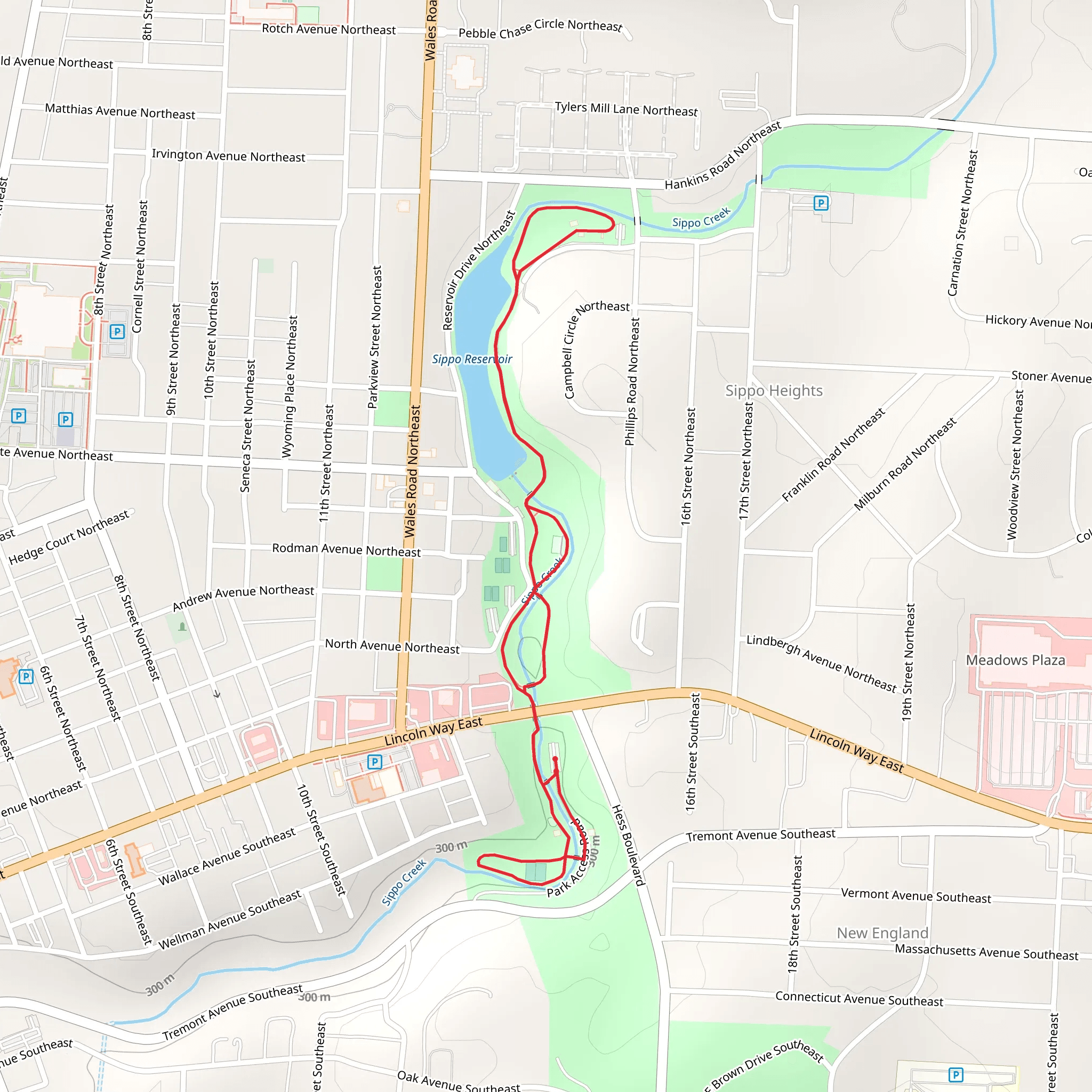Sippo Creek and Reservoir Loop mobile static map