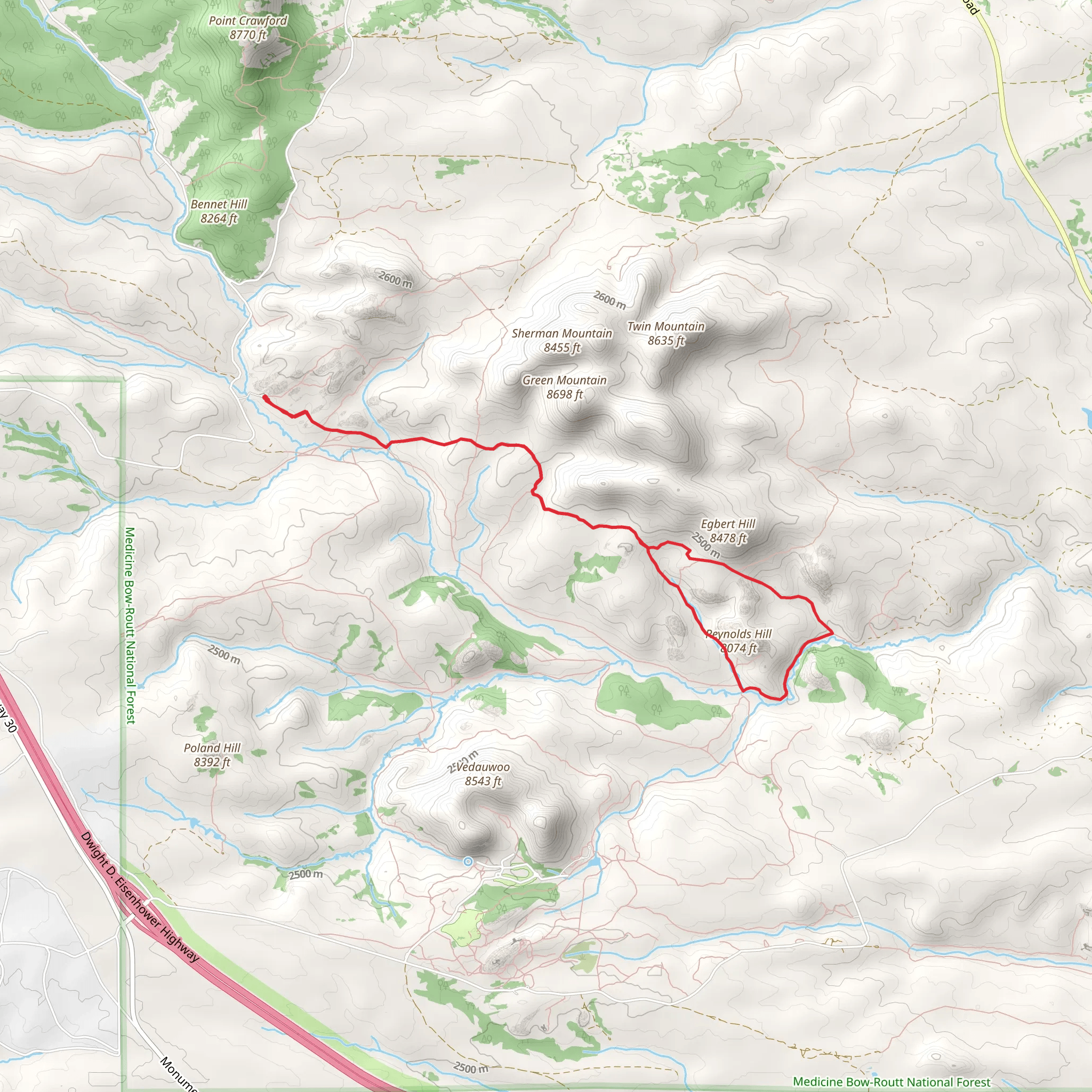 Cow, Skeleton and Devil's Slide Loop Trail mobile static map