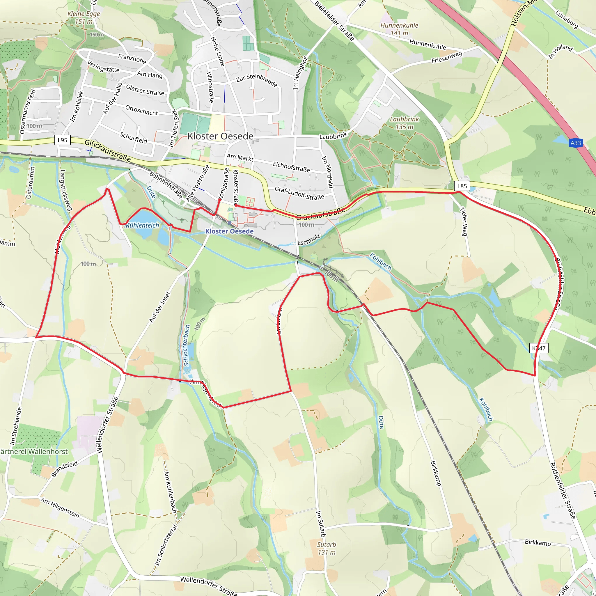 Kloster Oesede Loop mobile static map