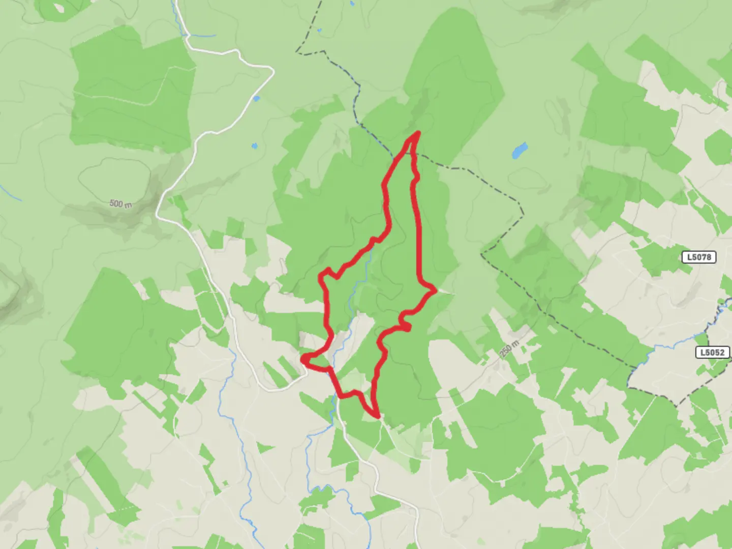 An image depicting the trail The Tullylacken Loop and its surrounding area.