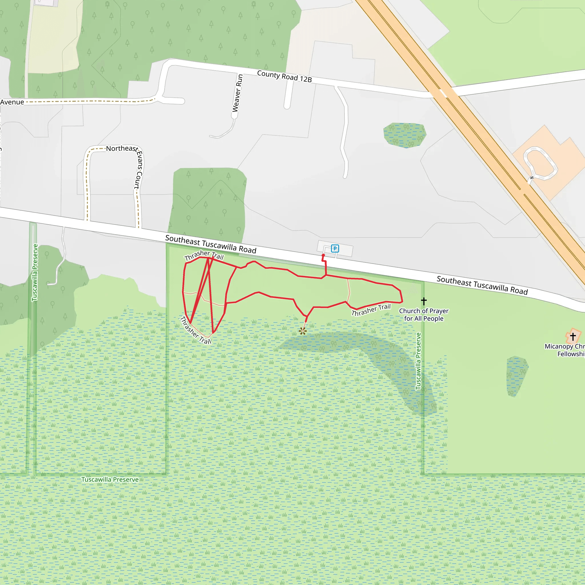 Thrasher Loop Trail mobile static map
