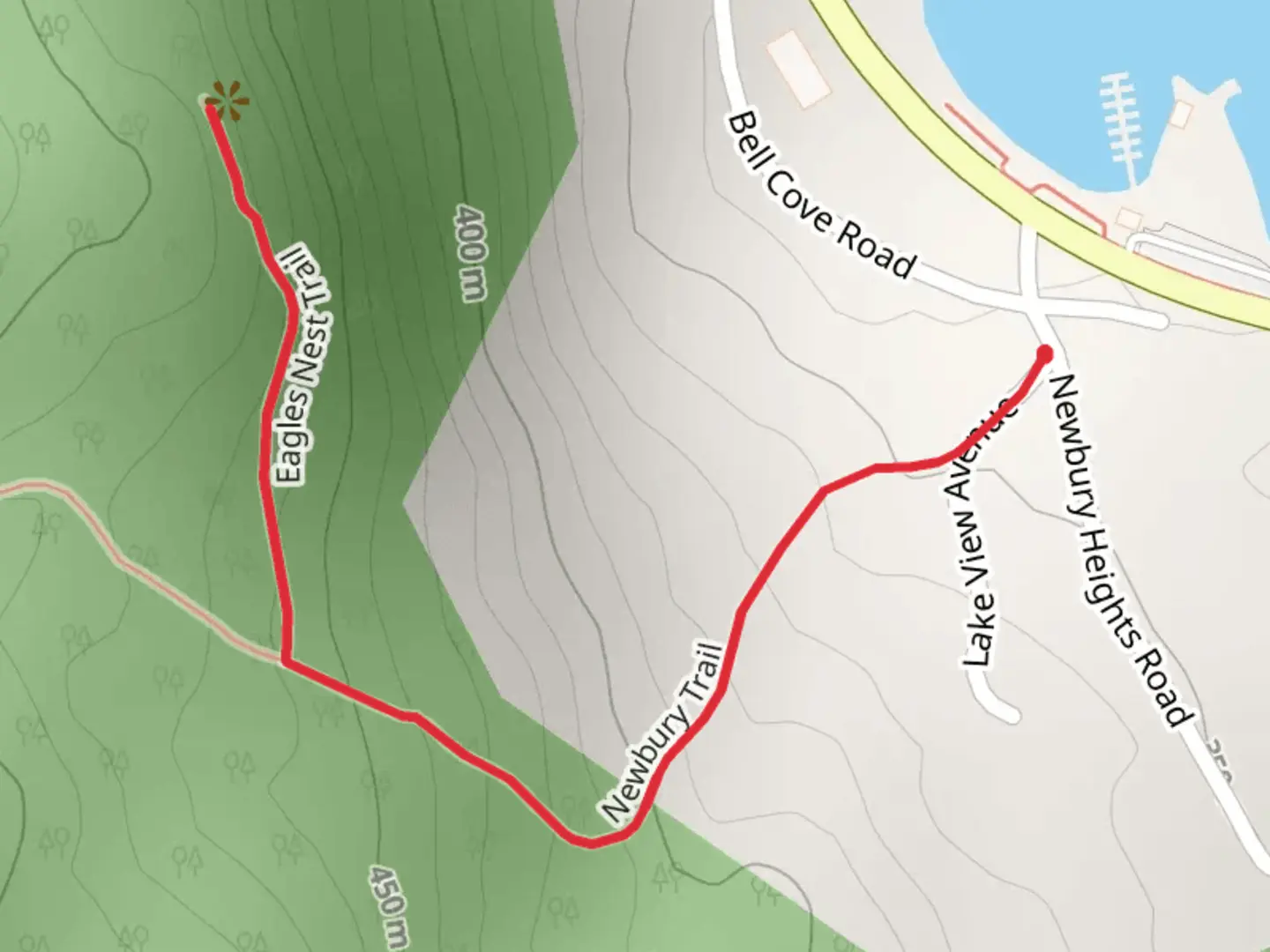 An image depicting the trail Eagles Nest Trail and its surrounding area.