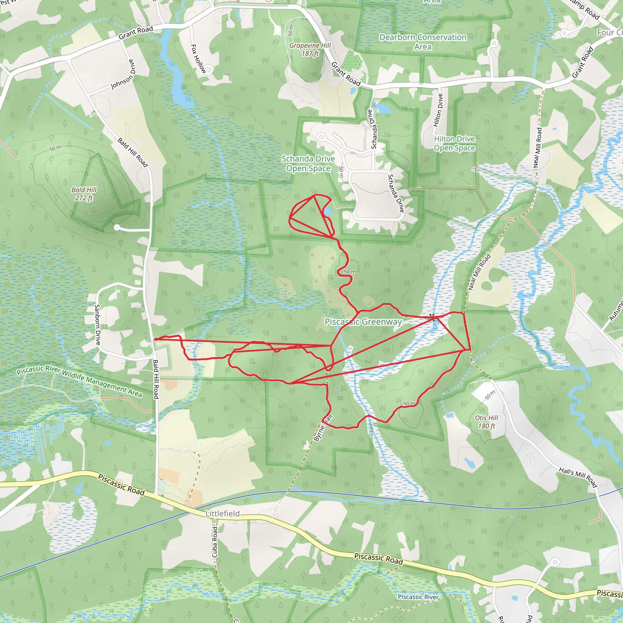 Mraz - Otis Hill - Byrne Loop Trail mobile static map
