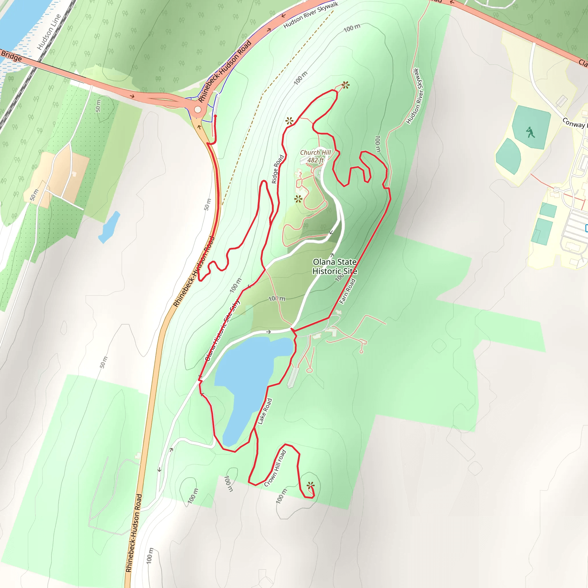 Church Hill from Rhinebeck-Hudson Road mobile static map