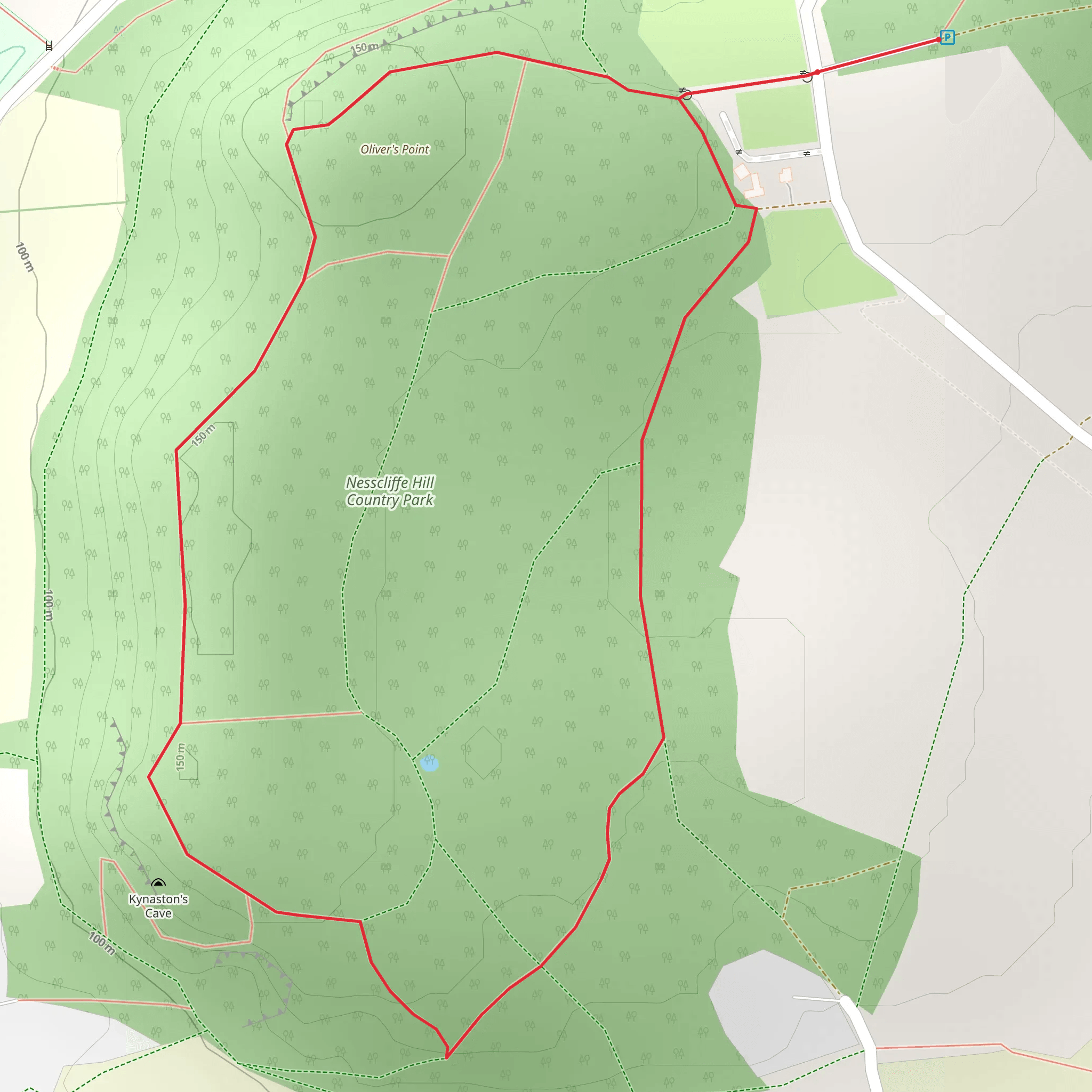 Nesscliffe Hill Country Park Loop mobile static map