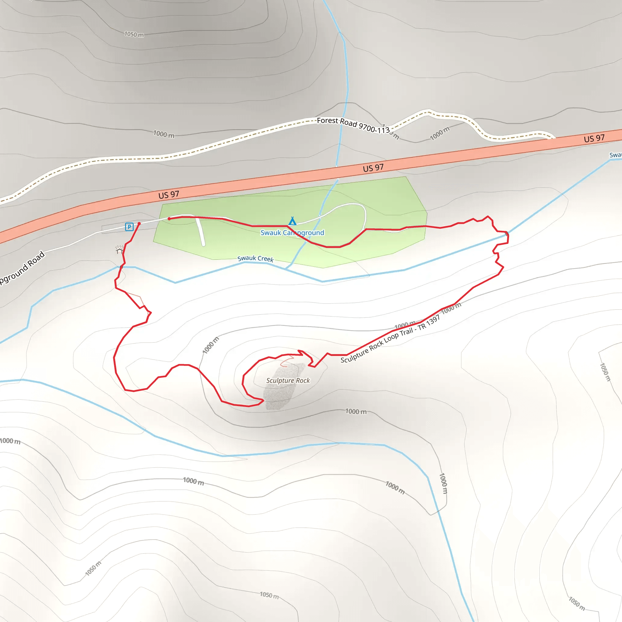 Sculpture Rock Loop Trail mobile static map