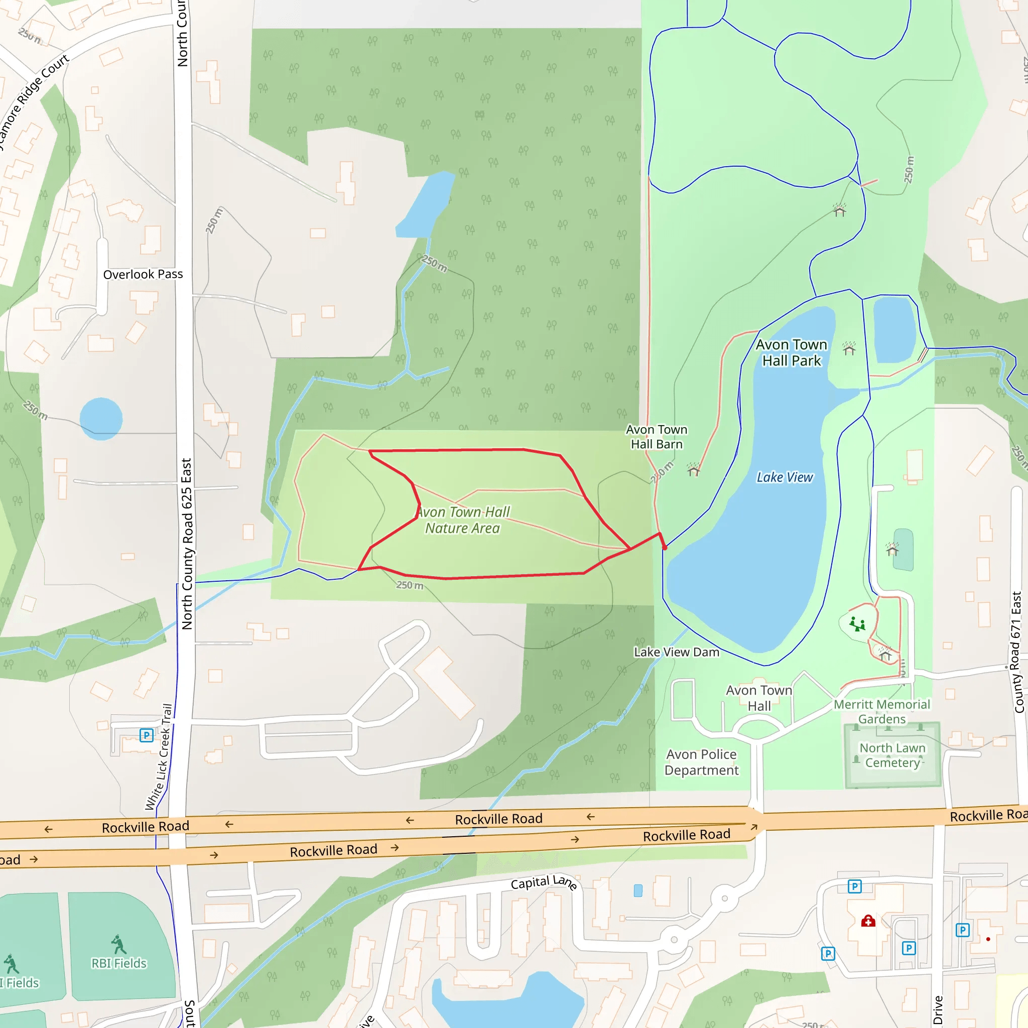 Avon Town Hall Park Loop mobile static map