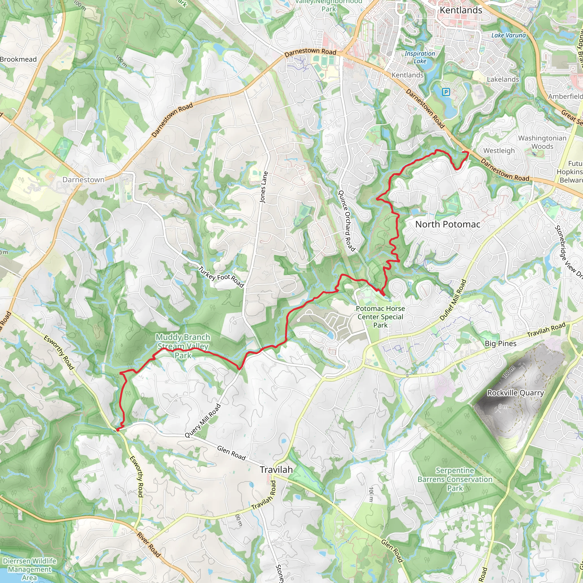 Muddy Branch Greenway Trail mobile static map