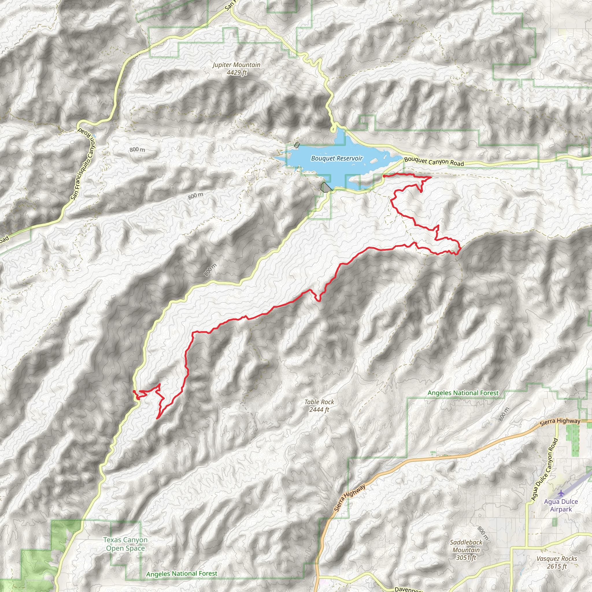 Bouquet Canyon Road to Bouquet Reservoir mobile static map