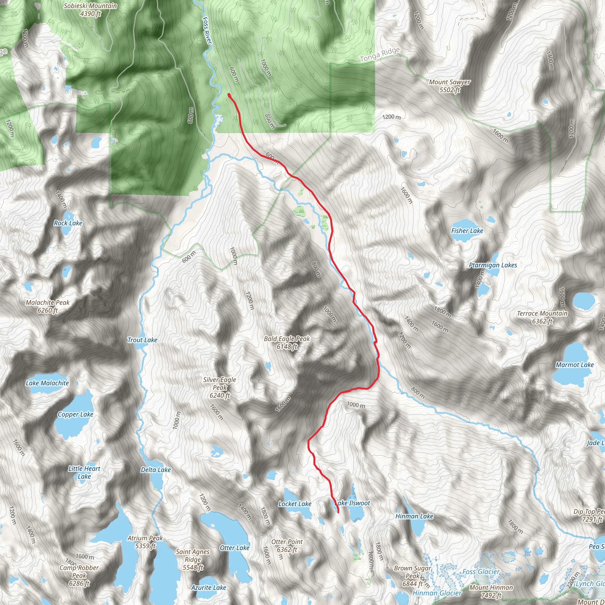 Necklace Valley Trail mobile static map