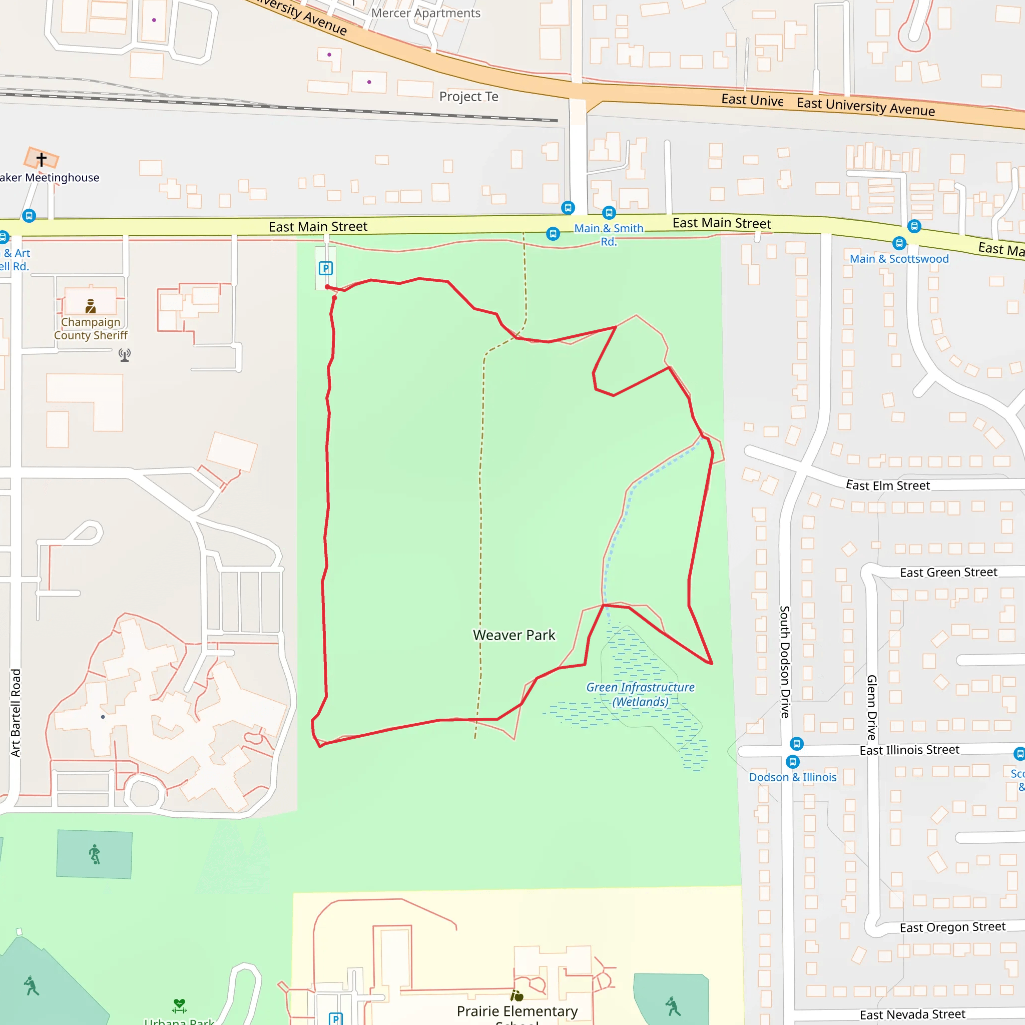 Weaver Park Loop mobile static map