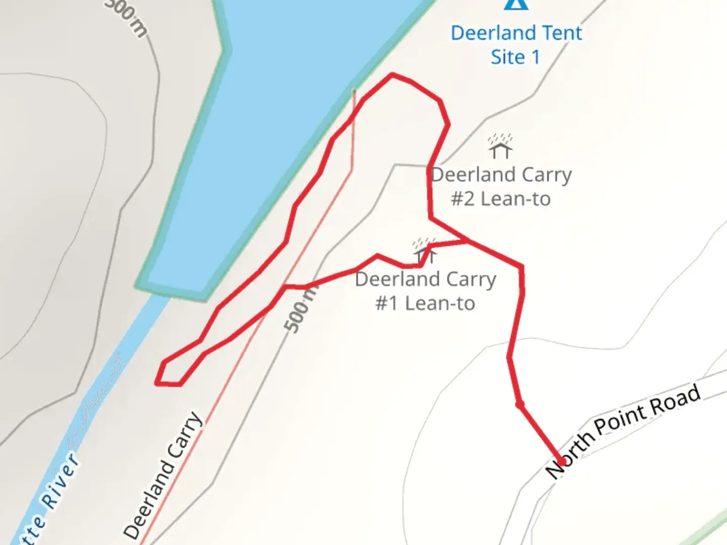An image depicting the trail North Point Road Loop and its surrounding area.