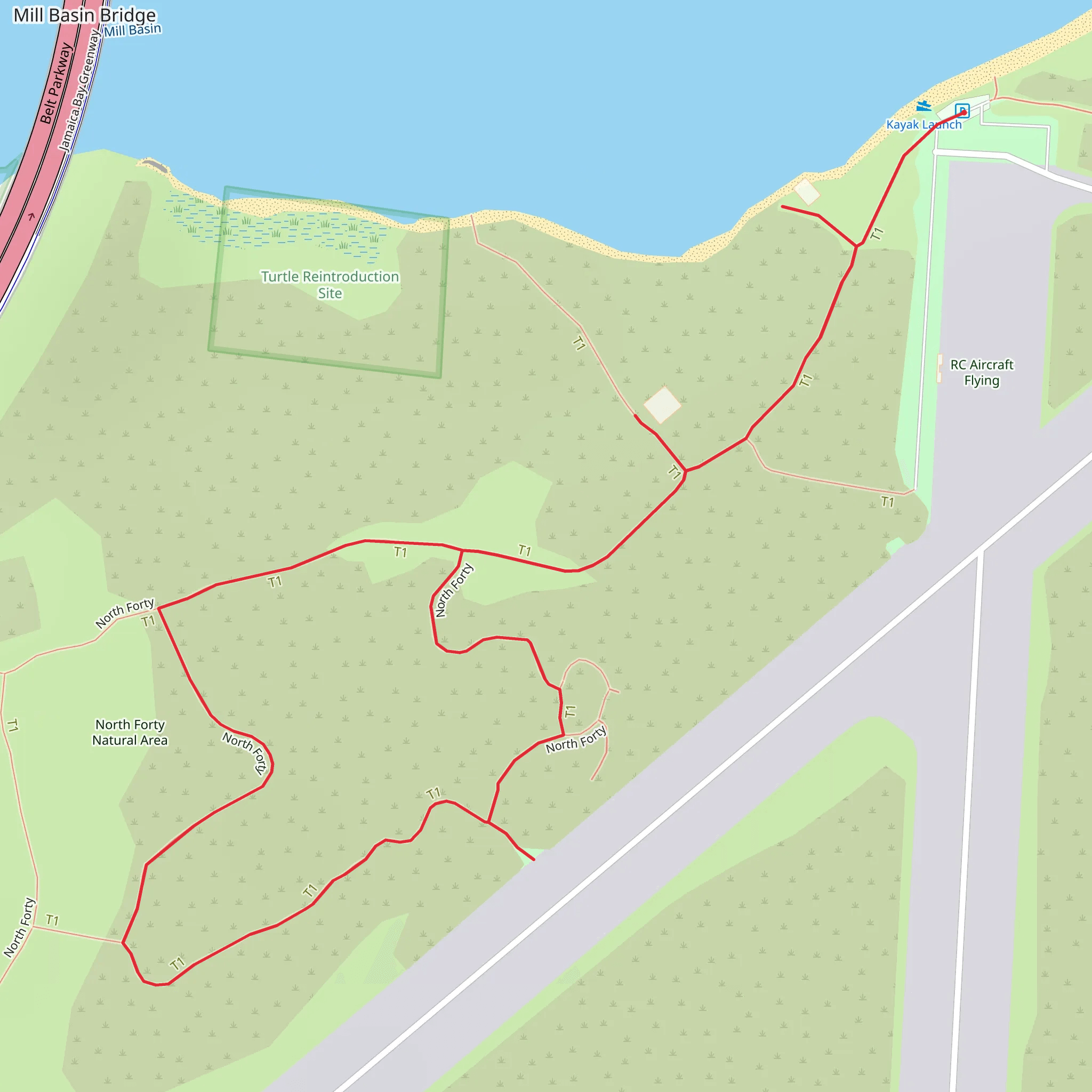 North Forty Natural Area Loop mobile static map