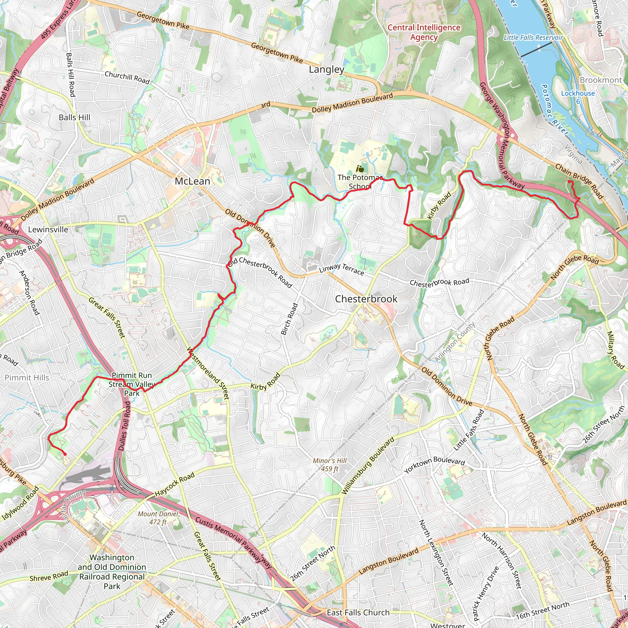 Pimmit Run Trail mobile static map