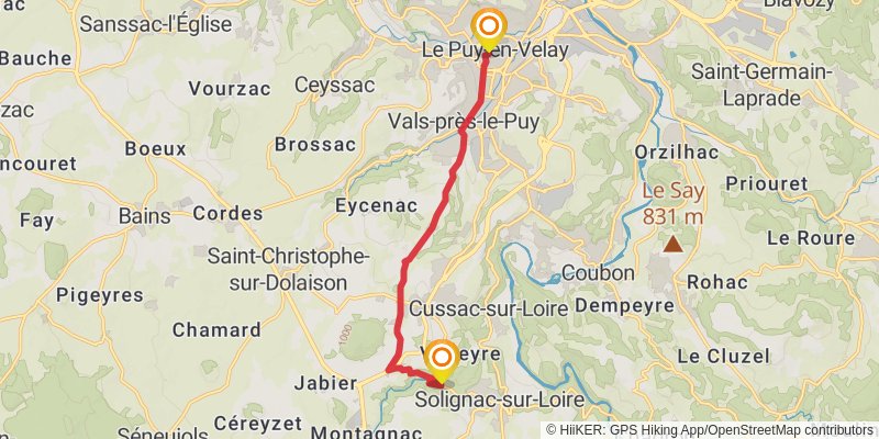 GR 700 - Regordane Way stage 14 Map