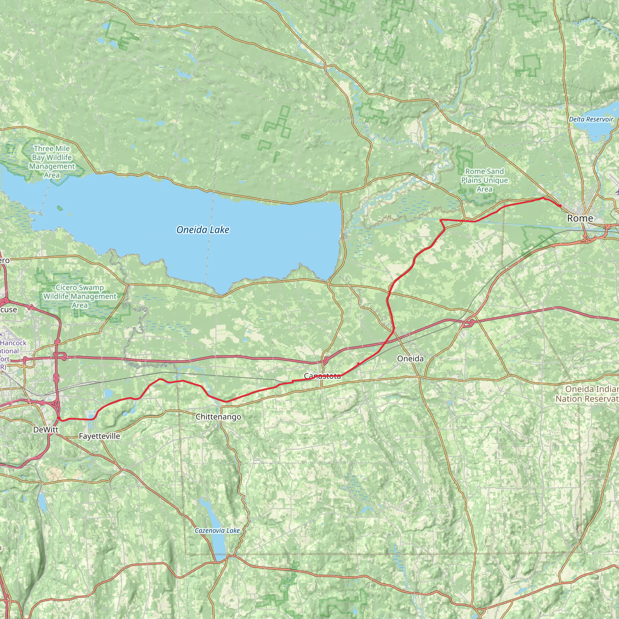 Enlarged Erie Canal mobile static map
