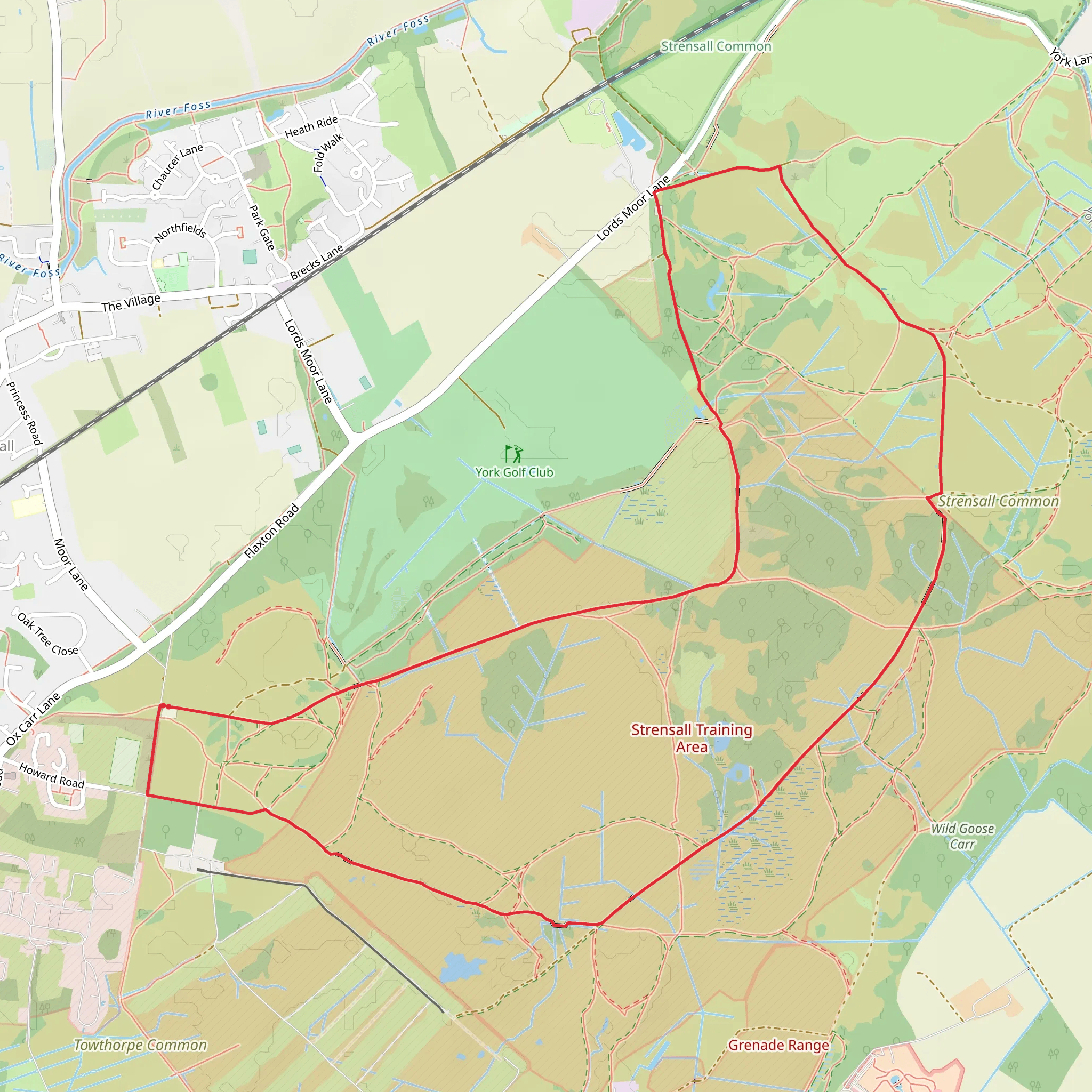 Strensall Training Area Loop mobile static map
