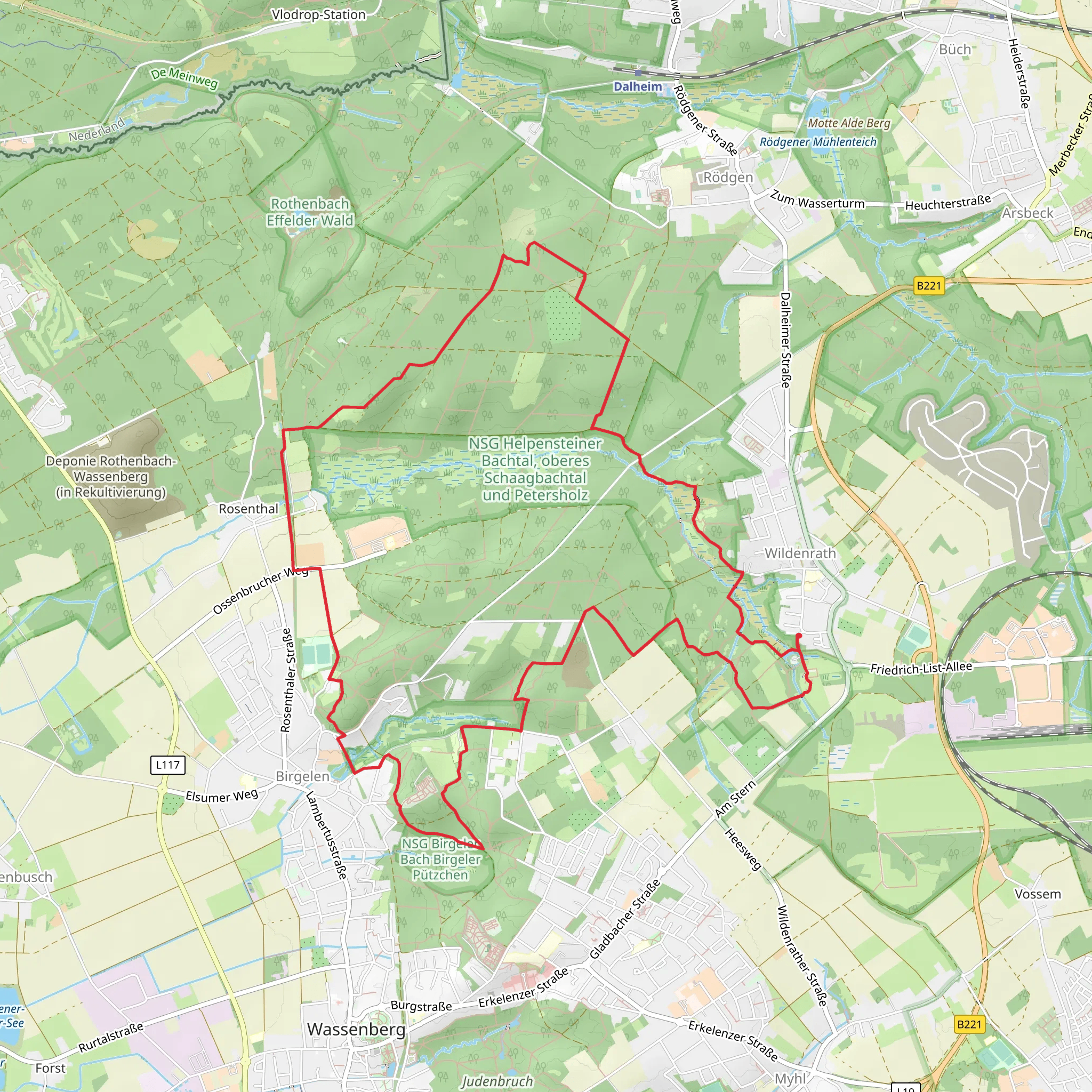 Haus Wildenrath via X1 Grenzlandwe and Rundweg A8 Schaagbachtalg mobile static map