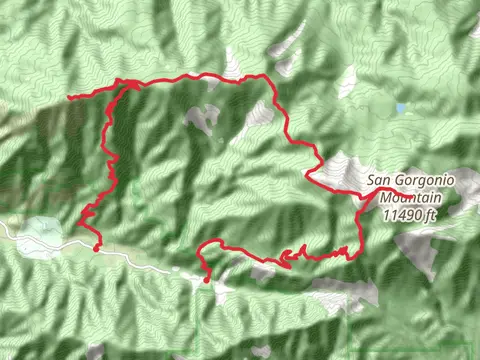 Momyer Creek, San Bernardino Peak, San Gorgonio Mountain and Vivian Creek Trail