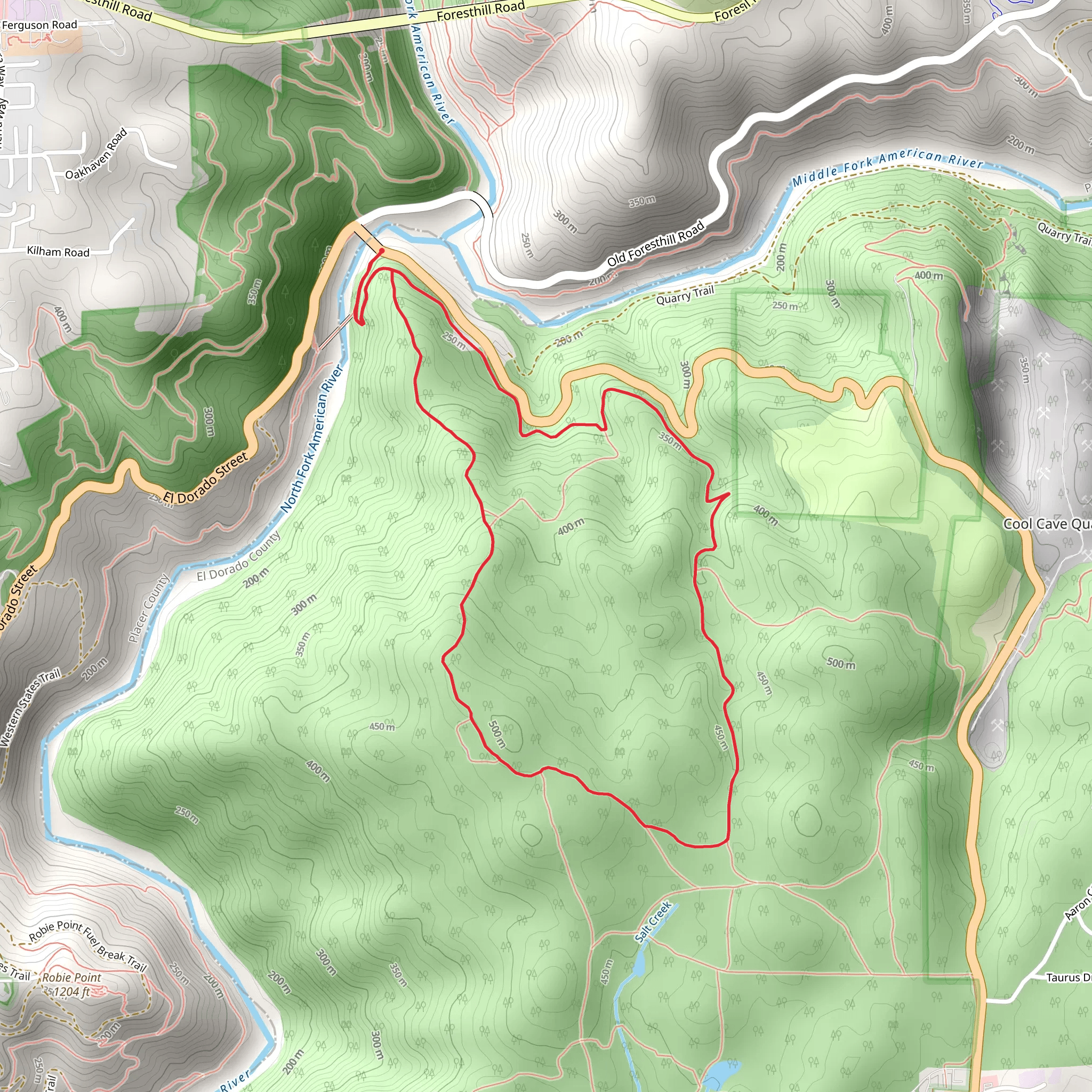 Training Hill-Pointed Rocks and Wendell T Robie Loop Trail mobile static map