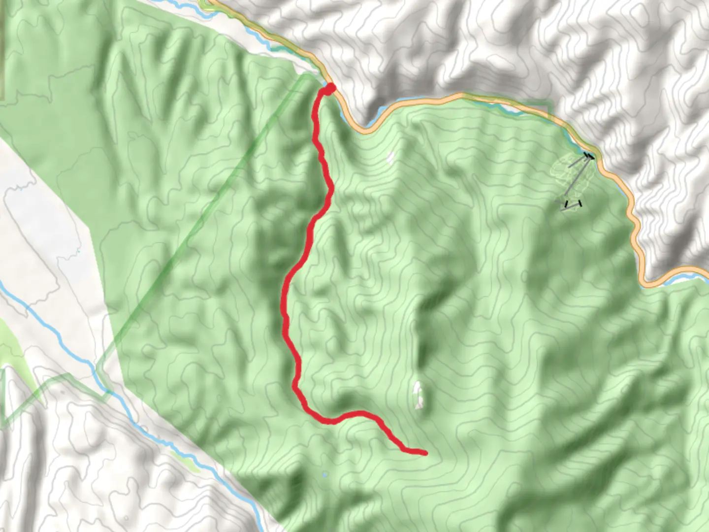 An image depicting the trail Osha Canyon Trail and its surrounding area.