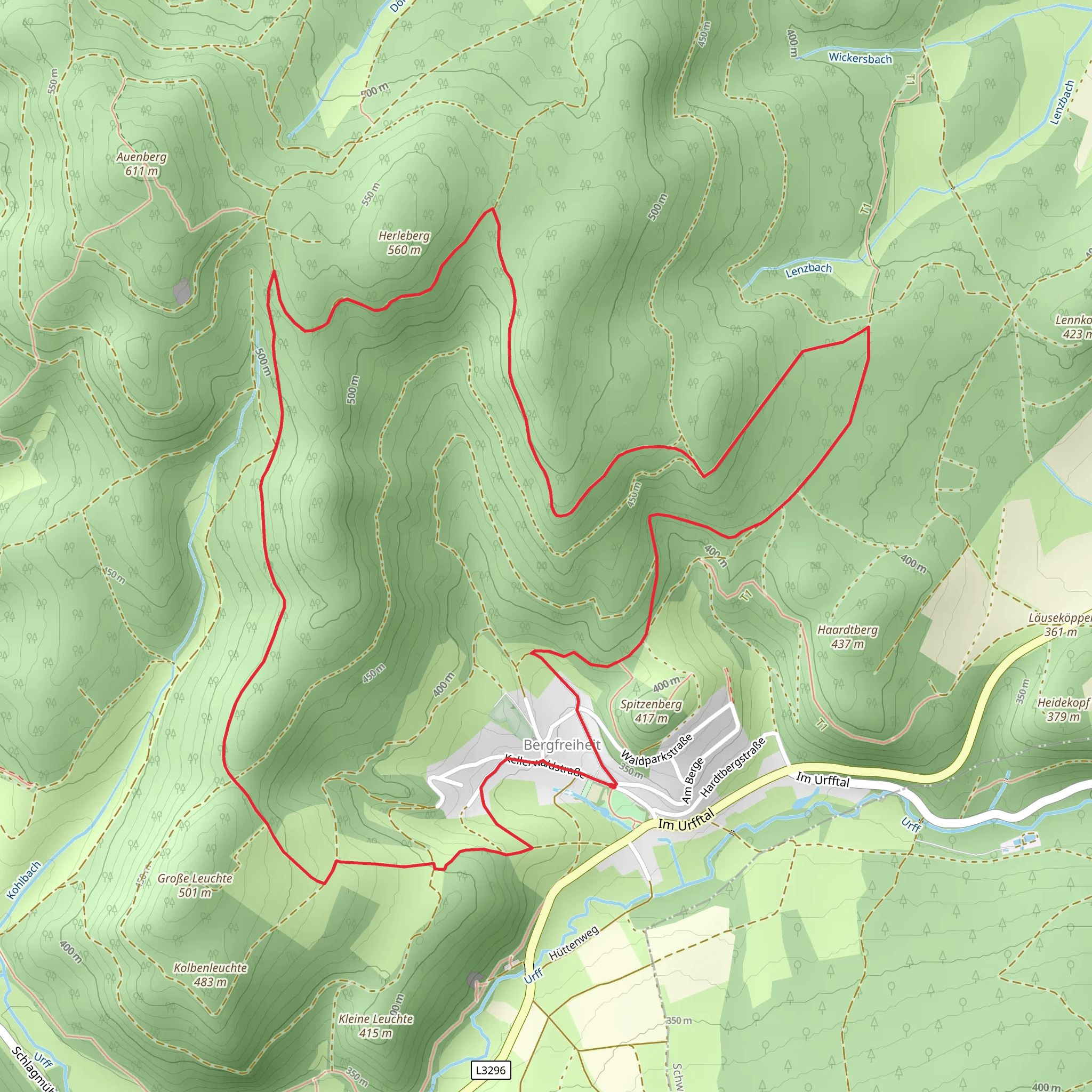 Bergfreiheit Loop mobile static map