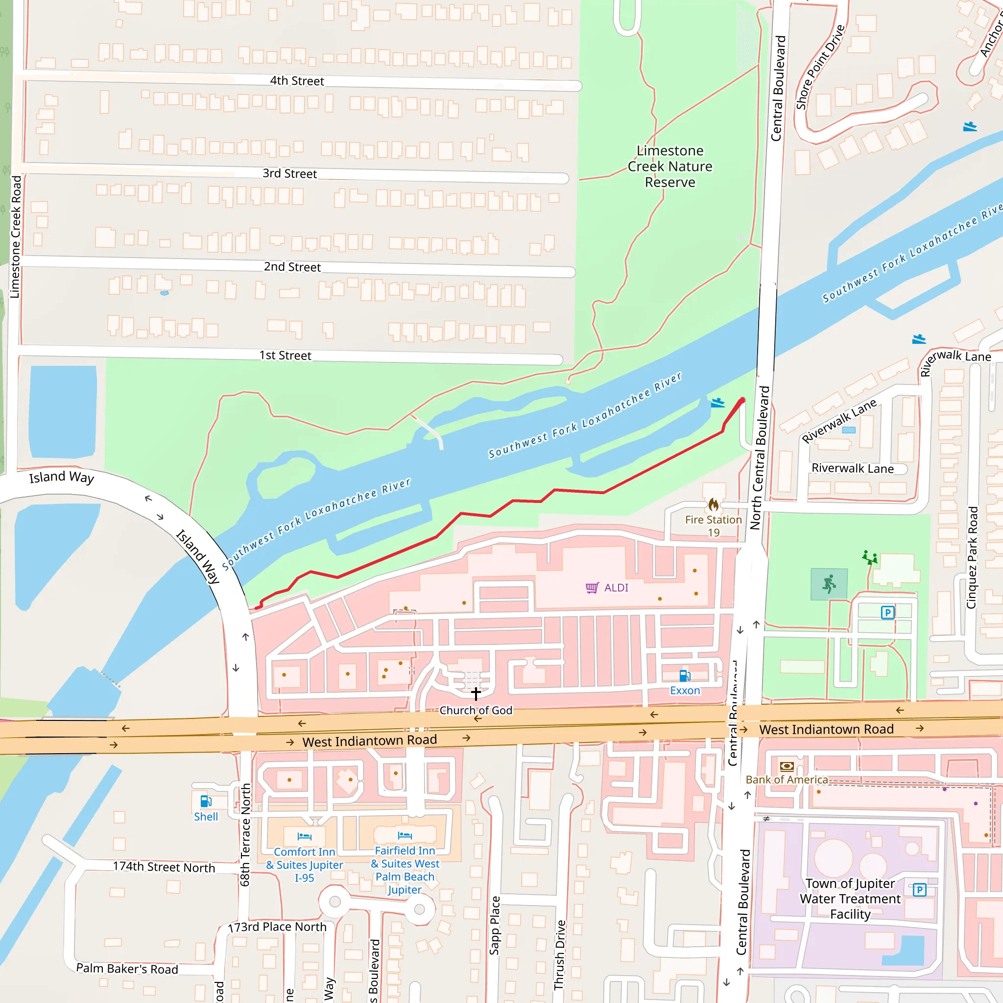 Southwest Fork Loxahatchee River mobile static map