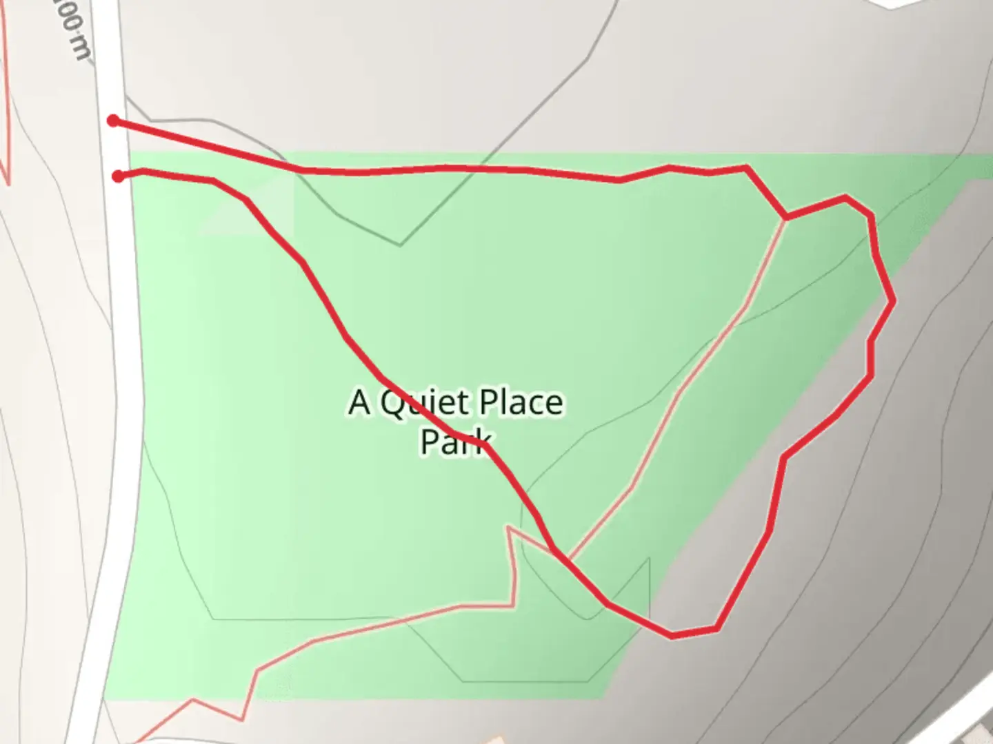 An image depicting the trail A Quiet Place Park Loop and its surrounding area.