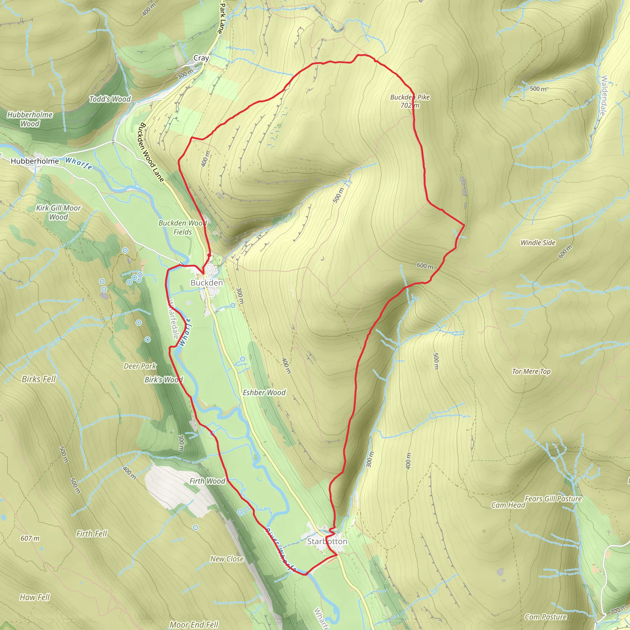 Buckden Pike Loop mobile static map