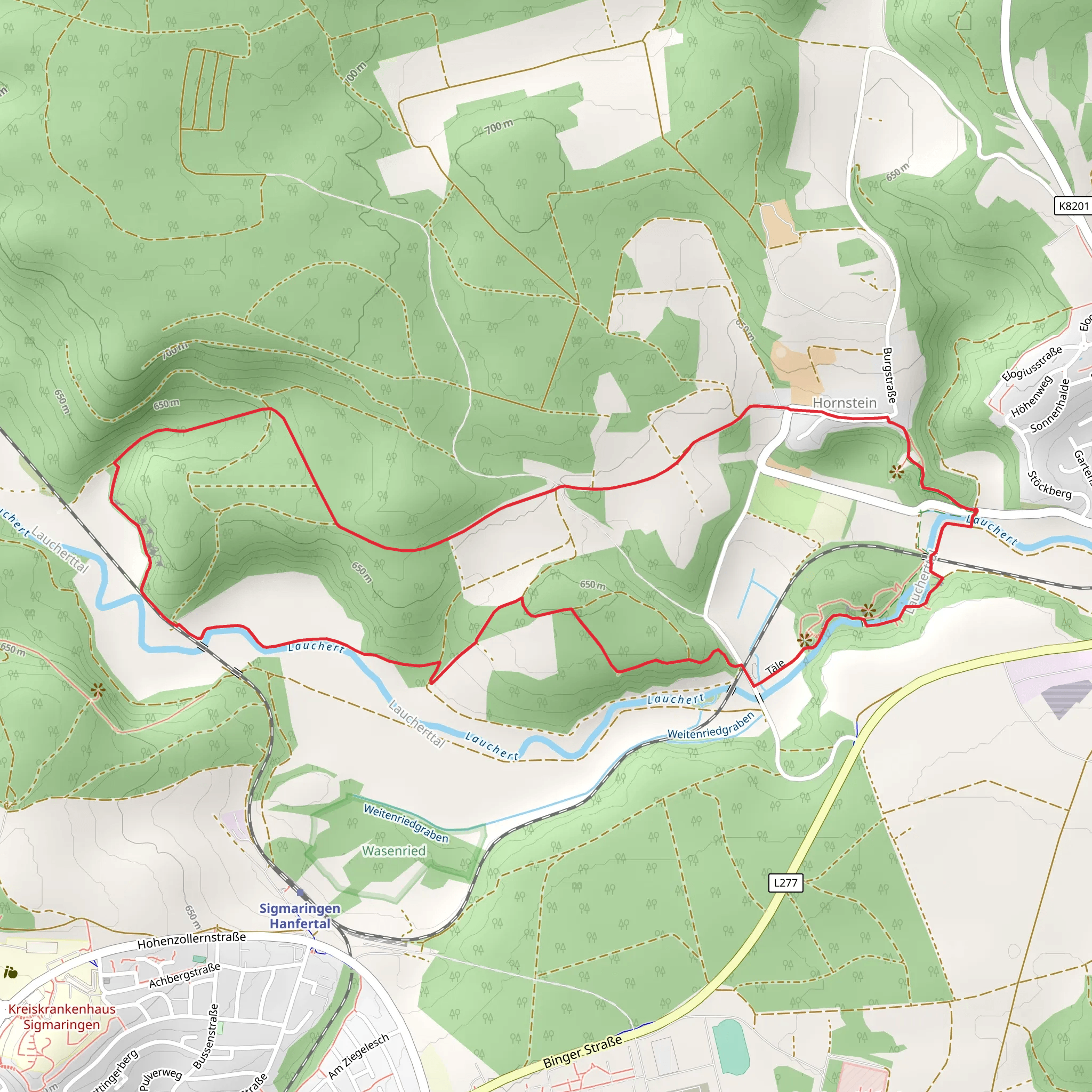 Lauchert Hoehlen Weg mobile static map