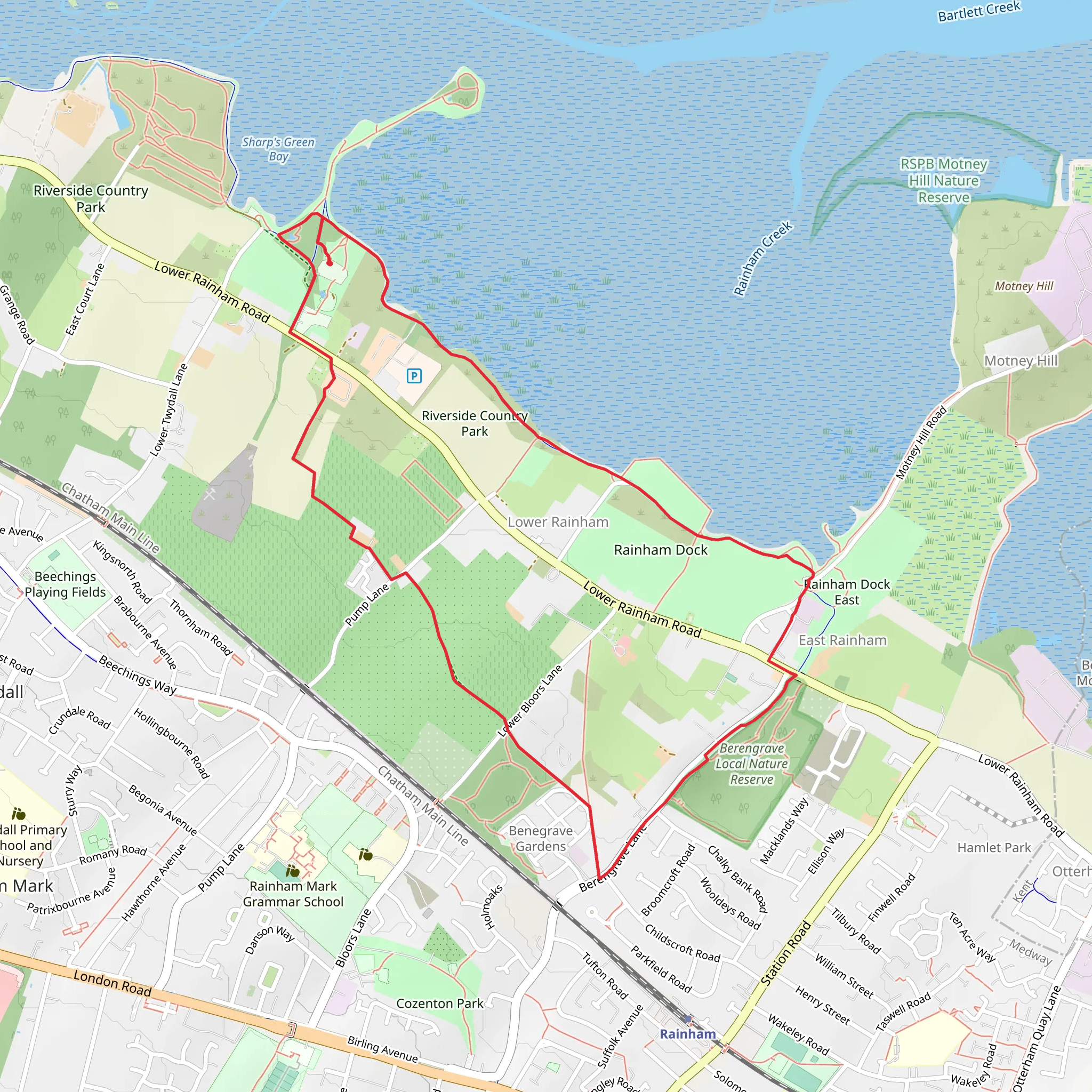 Medway Riverside Country Park mobile static map