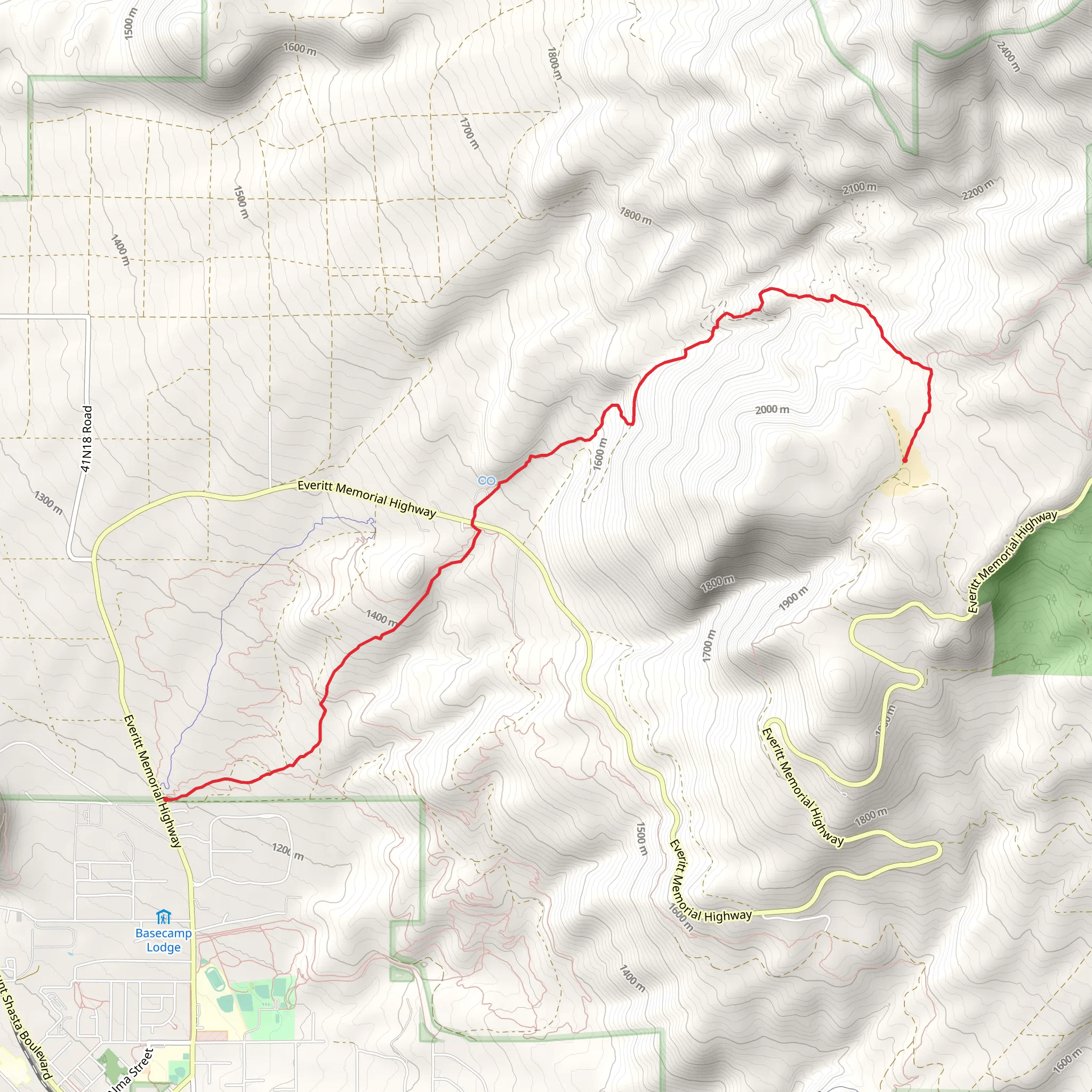 Sisson's and Lollipop Trail mobile static map