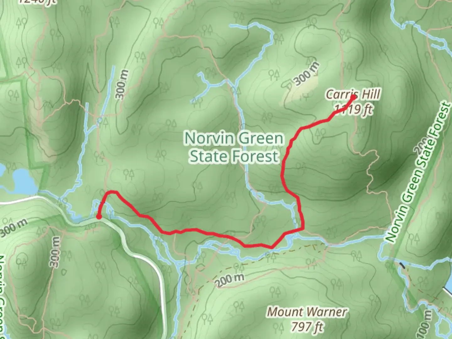 An image depicting the trail Hewitt - Butler Trail - Highlands Trail and its surrounding area.