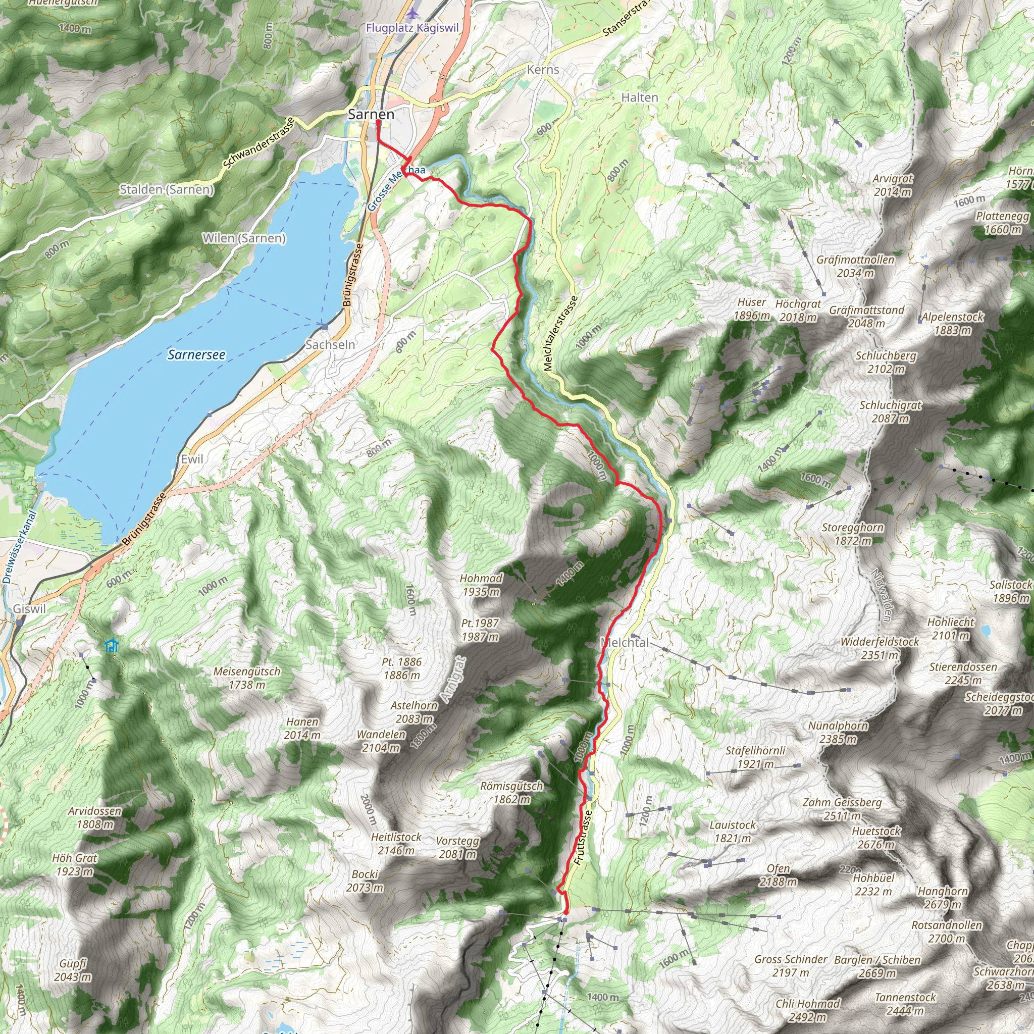 Grosser Melchaa-Weg Sarnen - Stöckalp mobile static map