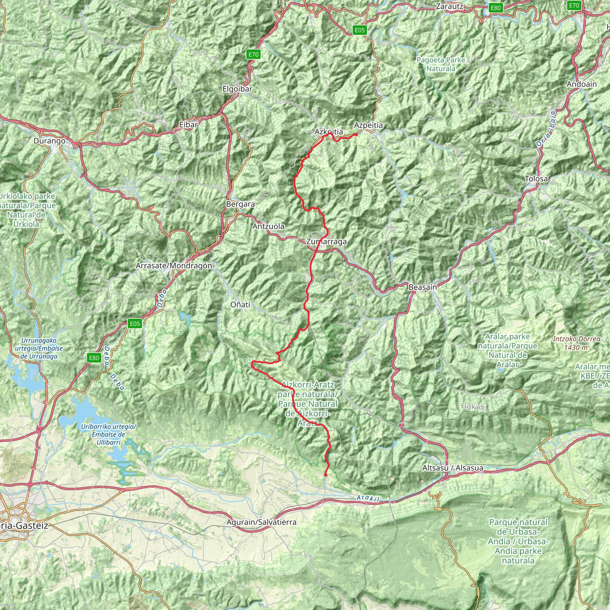GR 120 Sendero de los Tres Templos mobile static map