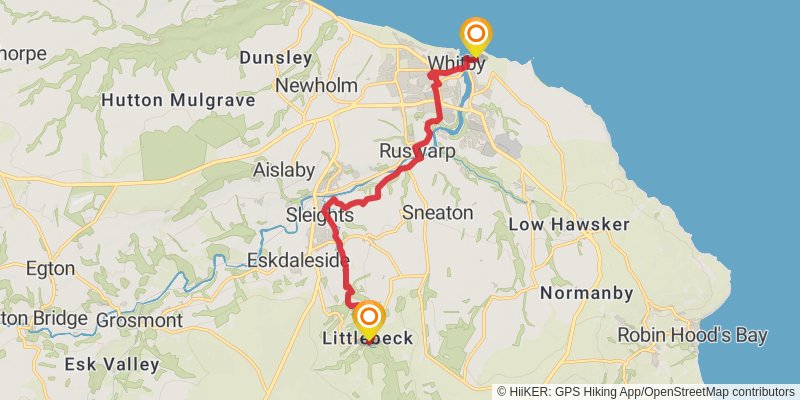 Malton to Whitby stage 4 Map