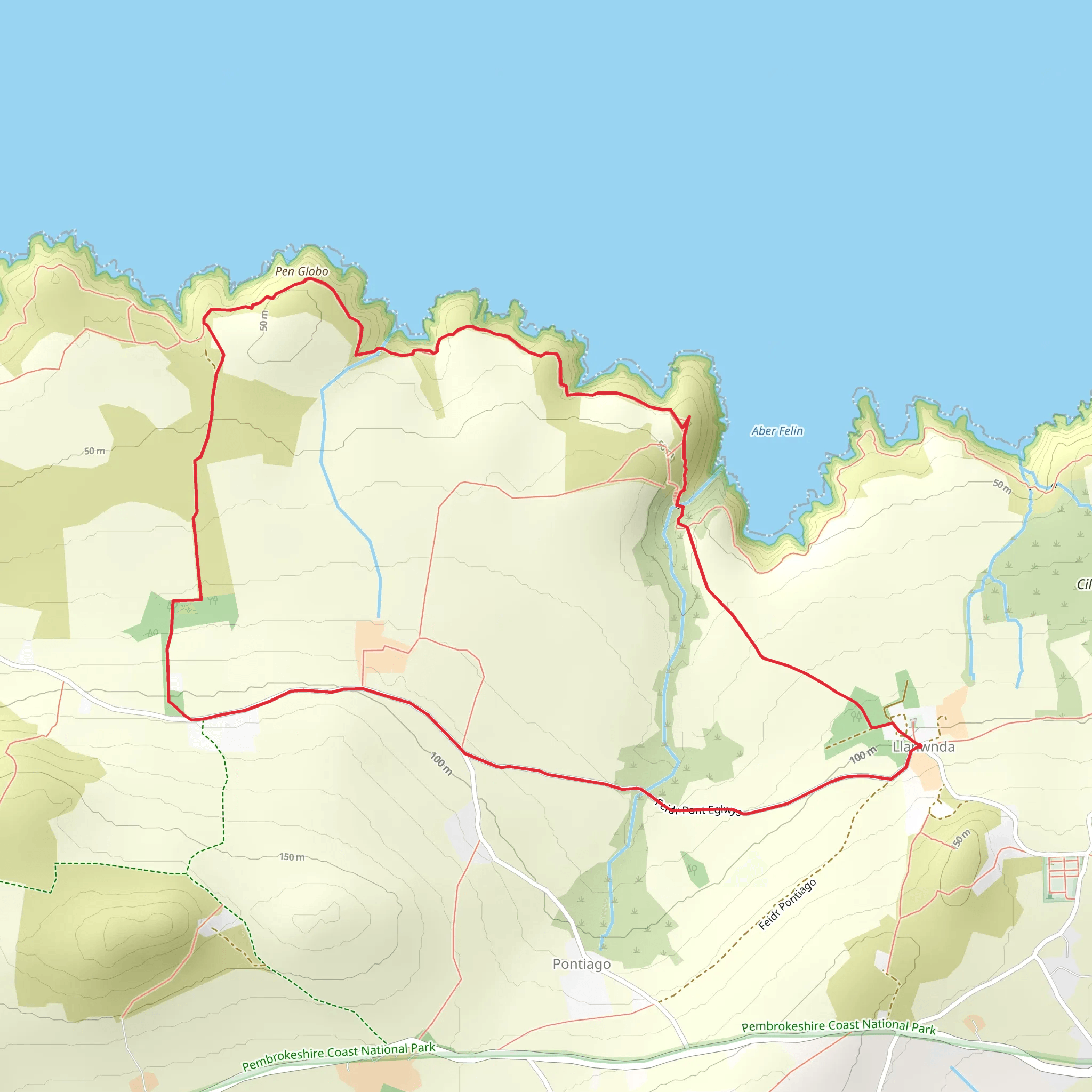 Llanwnda Path mobile static map
