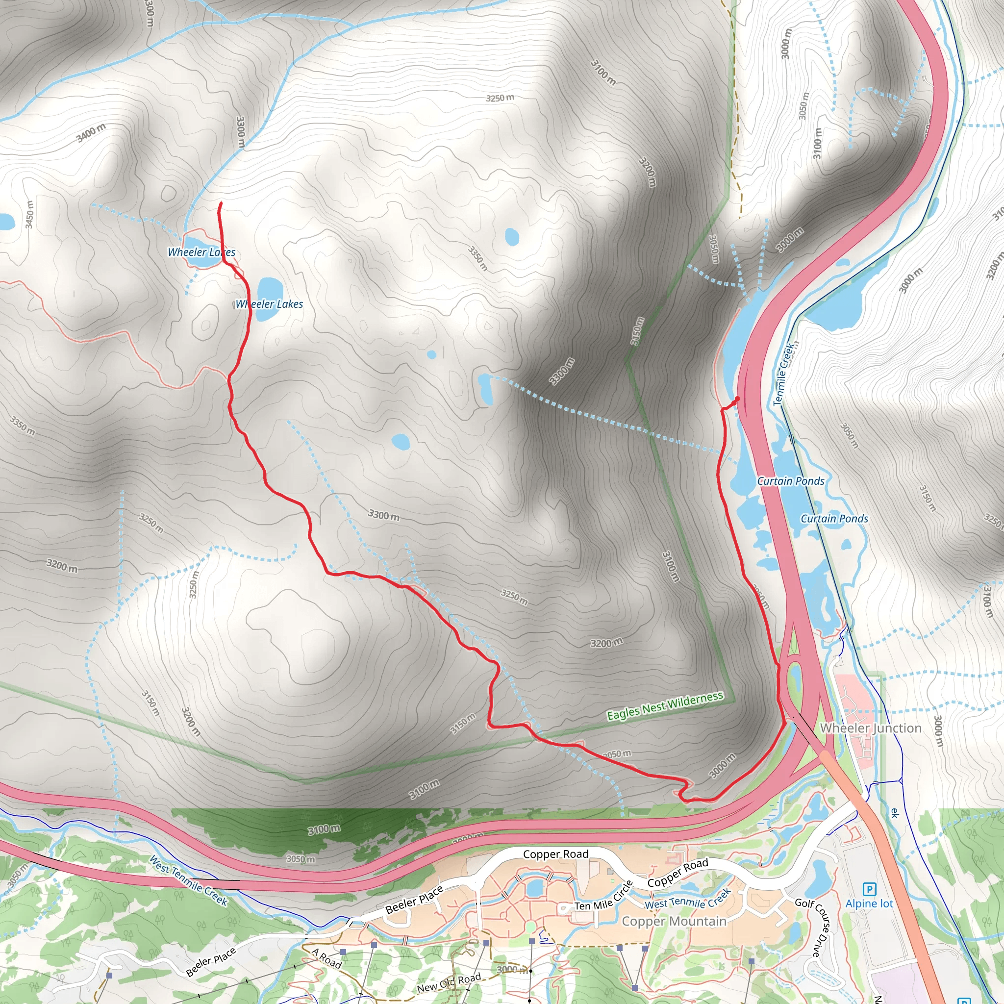 Wheeler Lakes via Gore Range Trail mobile static map