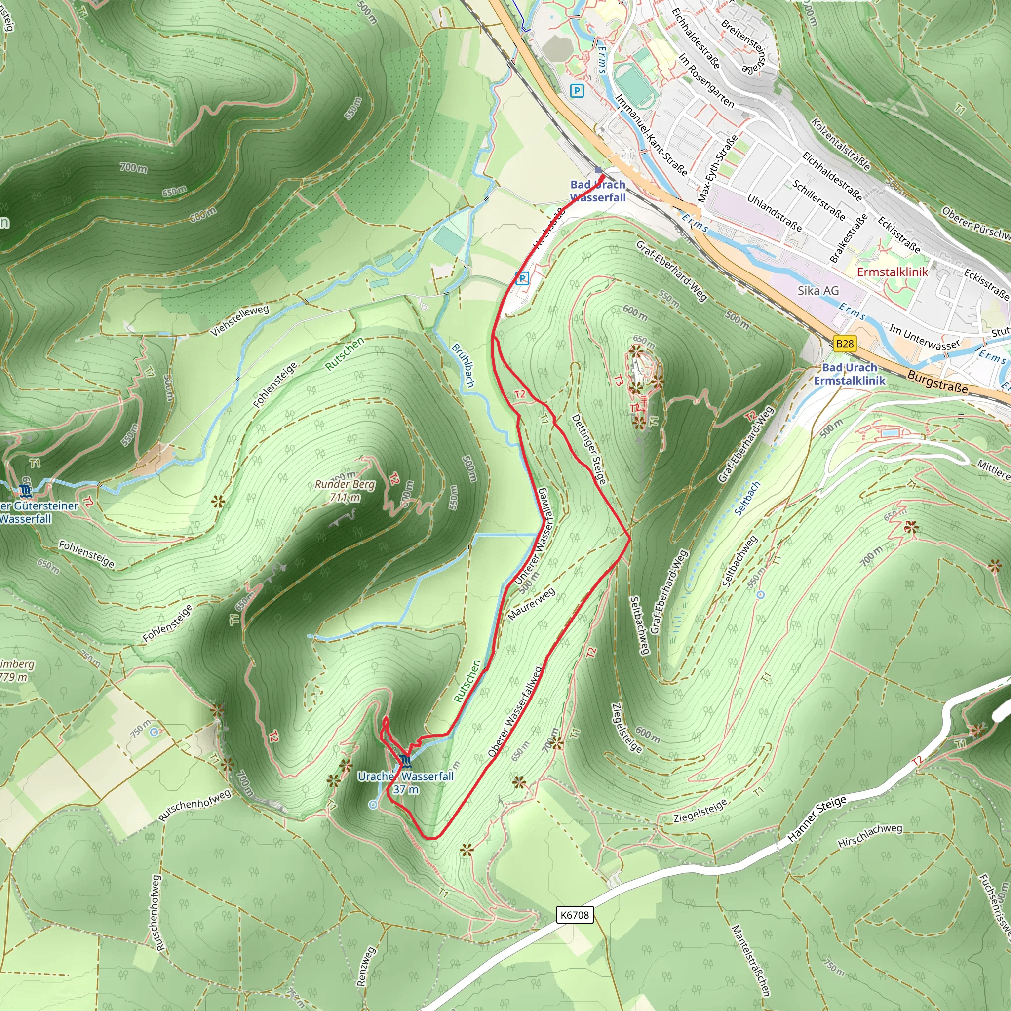 Wasserfallsteig Loop mobile static map