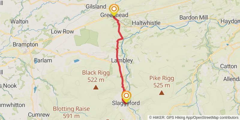 Hadrian's High Way stage 8 Map