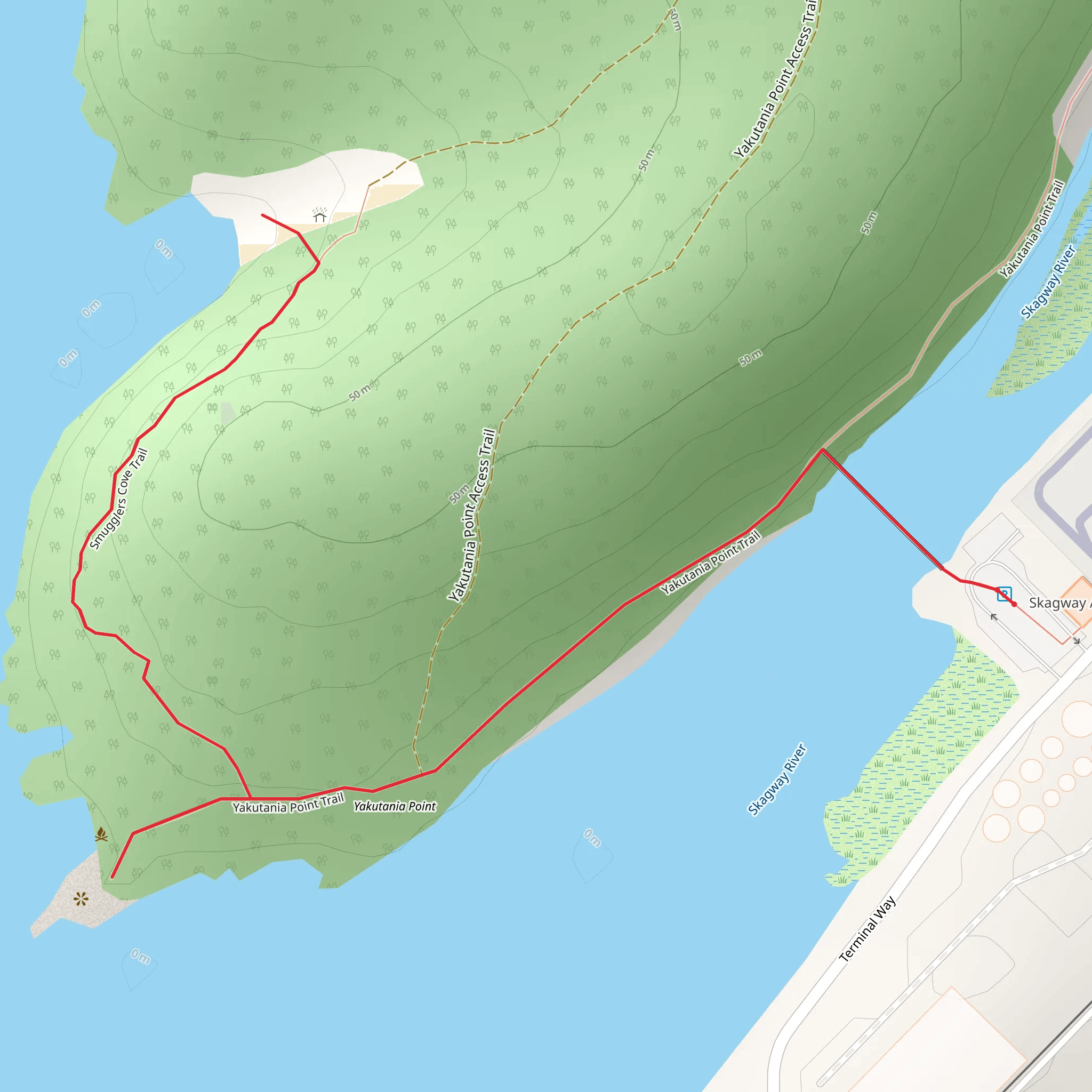 Yakutania Point and Smugglers Cove Trail mobile static map