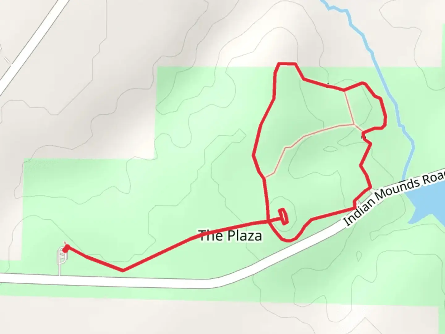 An image depicting the trail White Oak and Temple Mound Loop Trail and its surrounding area.
